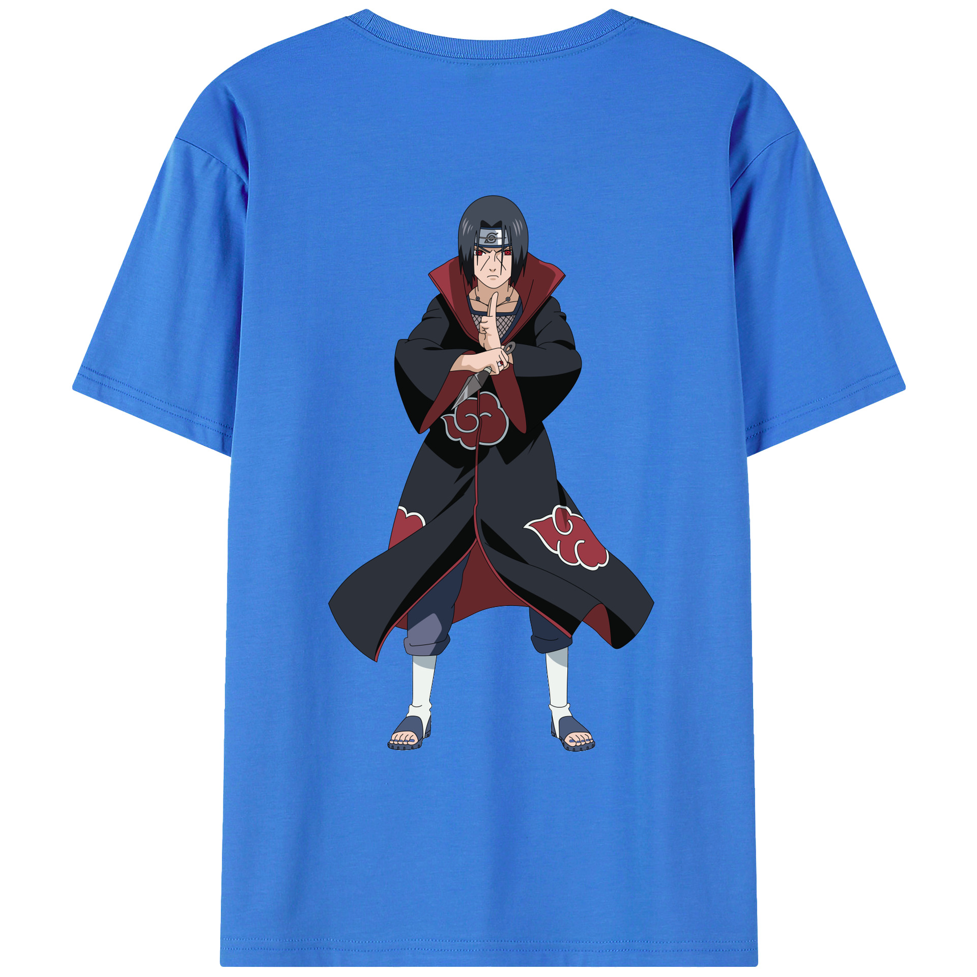 （画像用） NARUTO -ナルト- うちは イタチ Uchiha Itachi 綿100％ メンズ半袖Tシャツ（バックプリント） 通気性