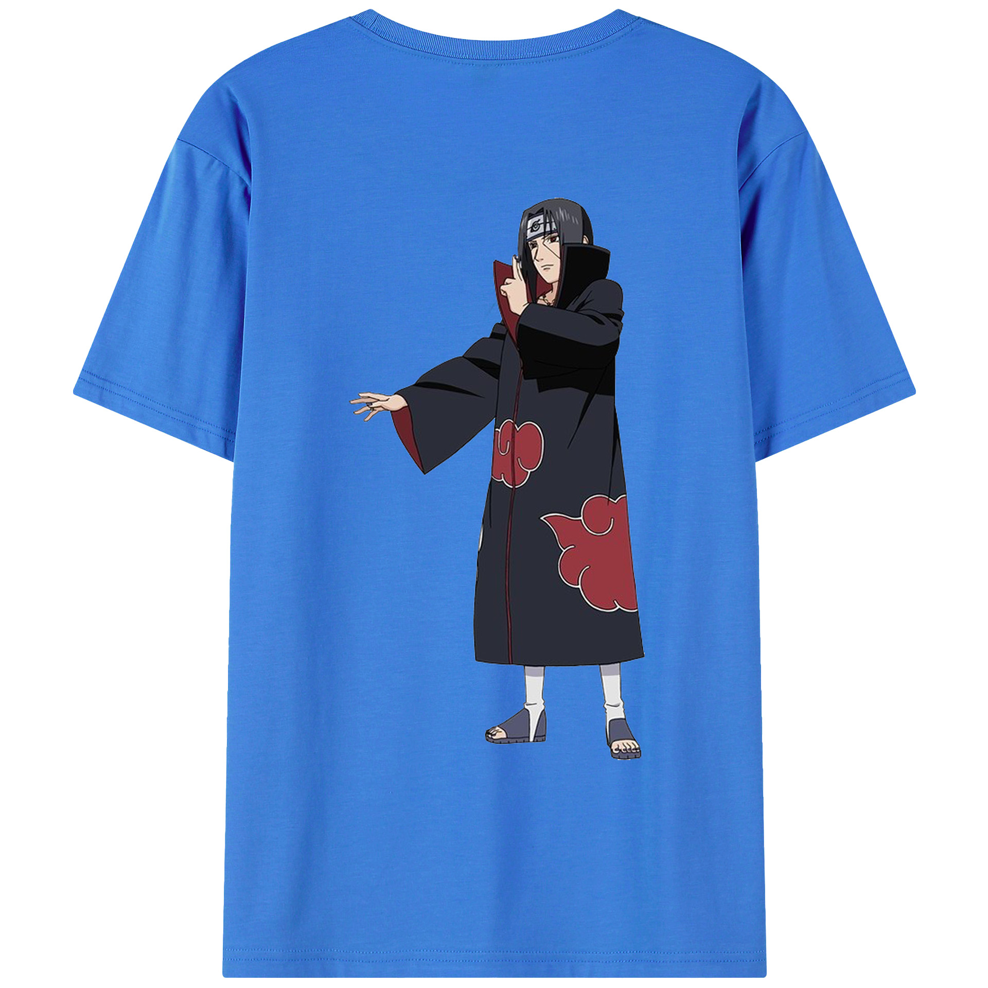 （画像用） NARUTO -ナルト- うちは イタチ Uchiha Itachi 綿100％ メンズ半袖Tシャツ（バックプリント） 通気性