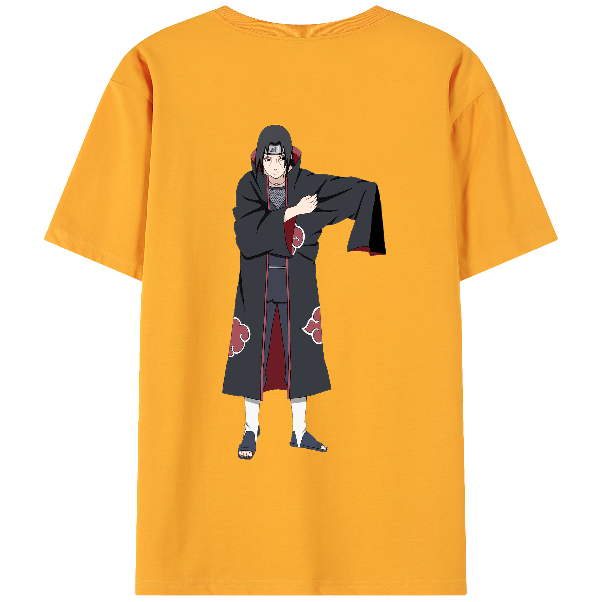 （画像用） NARUTO -ナルト- うちは イタチ Uchiha Itachi 綿100％ メンズ半袖Tシャツ（バックプリント） 通気性