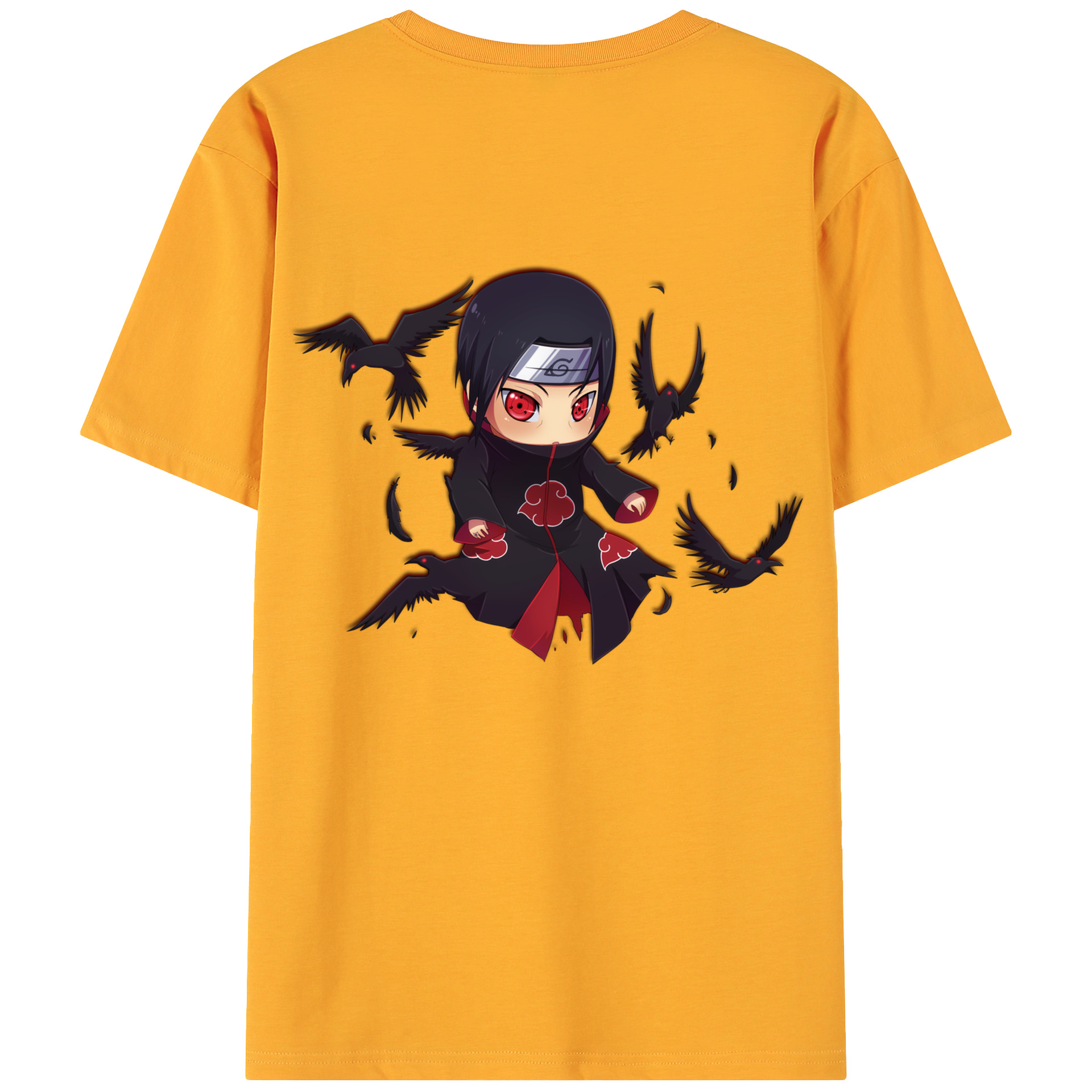 （画像用） NARUTO -ナルト- うちは イタチ Uchiha Itachi 綿100％ メンズ半袖Tシャツ（バックプリント） 通気性