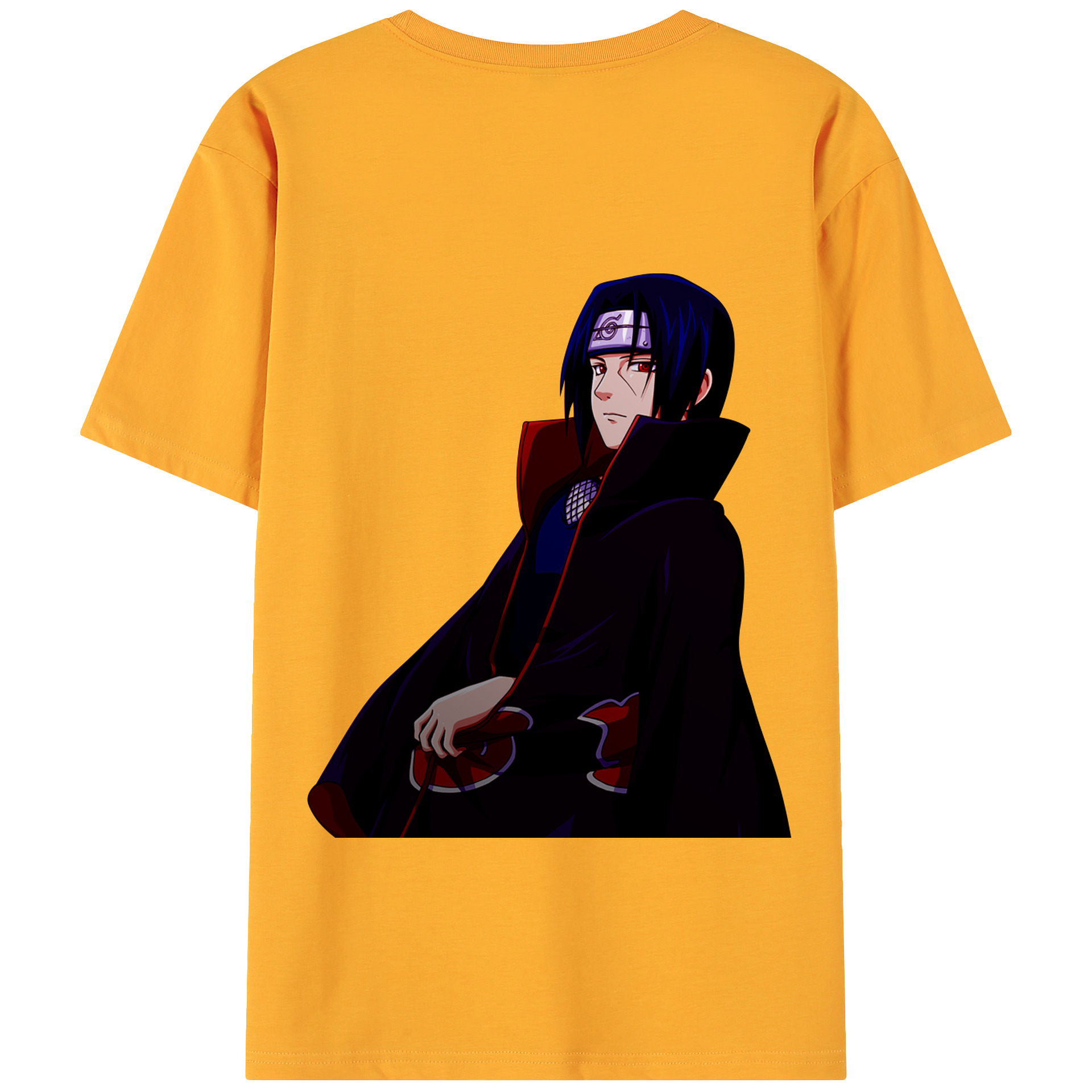 （画像用） NARUTO -ナルト- うちは イタチ Uchiha Itachi 綿100％ メンズ半袖Tシャツ（バックプリント） 通気性