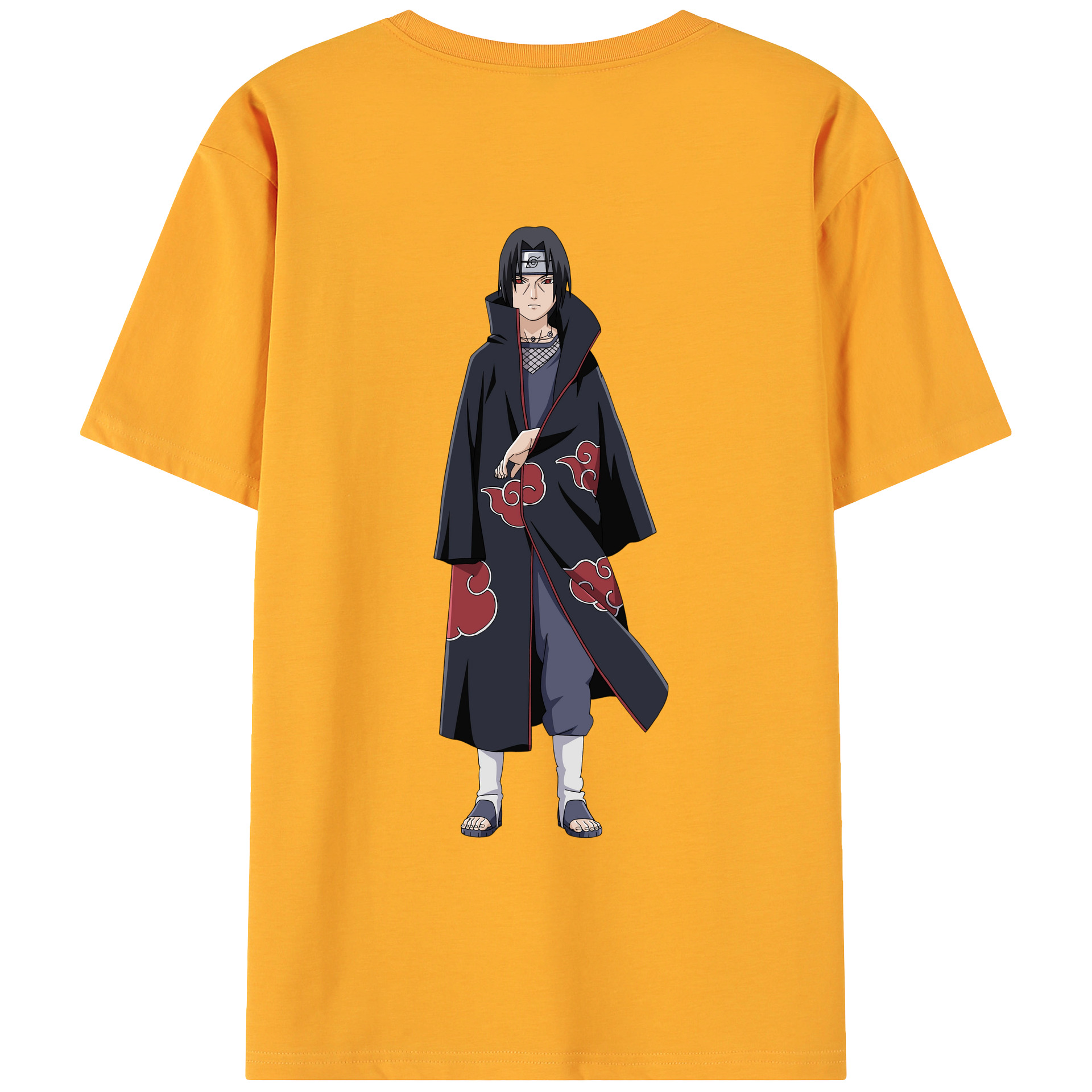（画像用） NARUTO -ナルト- うちは イタチ Uchiha Itachi 綿100％ メンズ半袖Tシャツ（バックプリント） 通気性