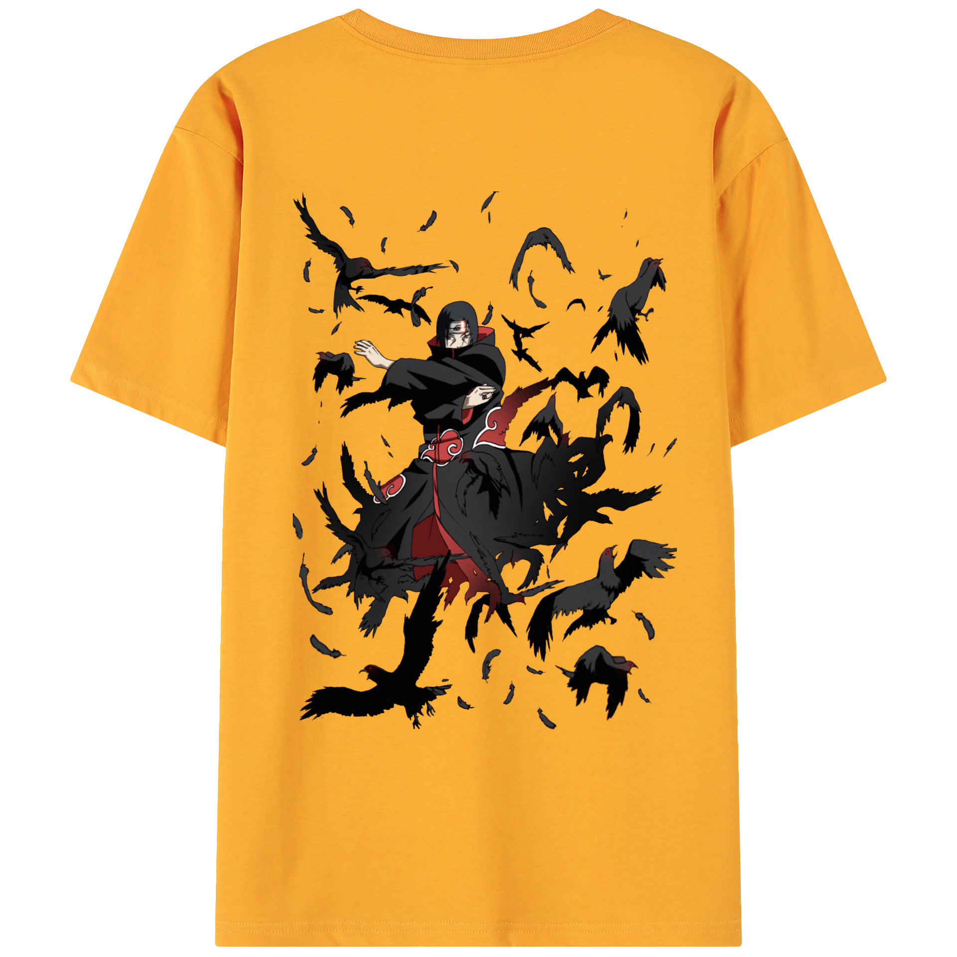 （画像用） NARUTO -ナルト- うちは イタチ Uchiha Itachi 綿100％ メンズ半袖Tシャツ（バックプリント） 通気性