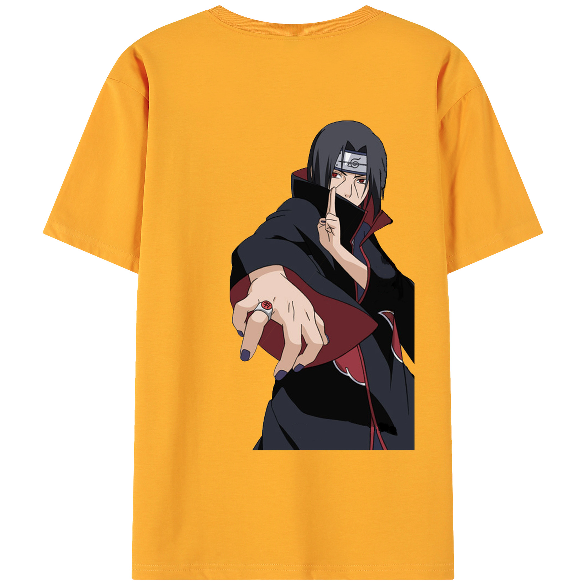 （画像用） NARUTO -ナルト- うちは イタチ Uchiha Itachi 綿100％ メンズ半袖Tシャツ（バックプリント） 通気性
