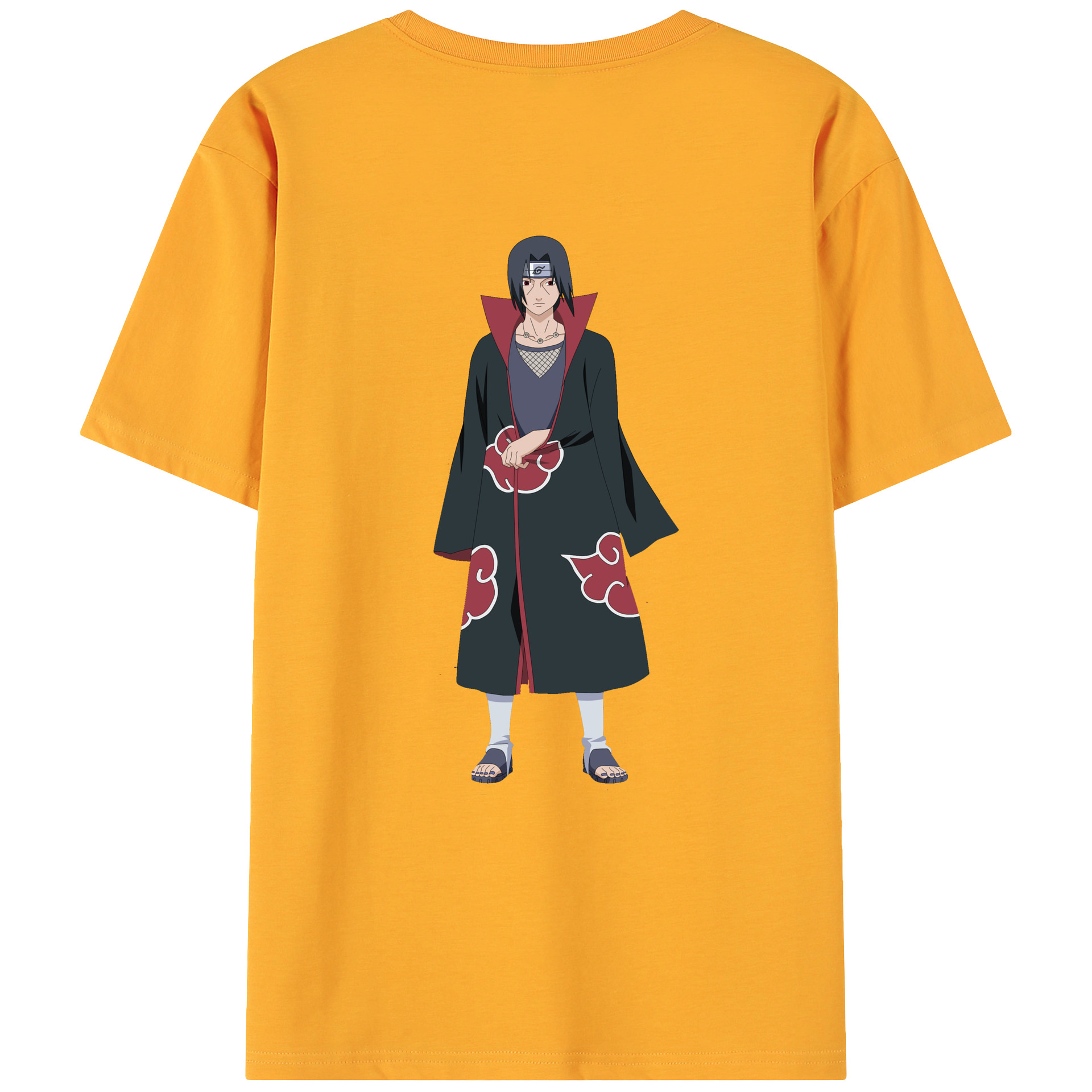 （画像用） NARUTO -ナルト- うちは イタチ Uchiha Itachi 綿100％ メンズ半袖Tシャツ（バックプリント） 通気性