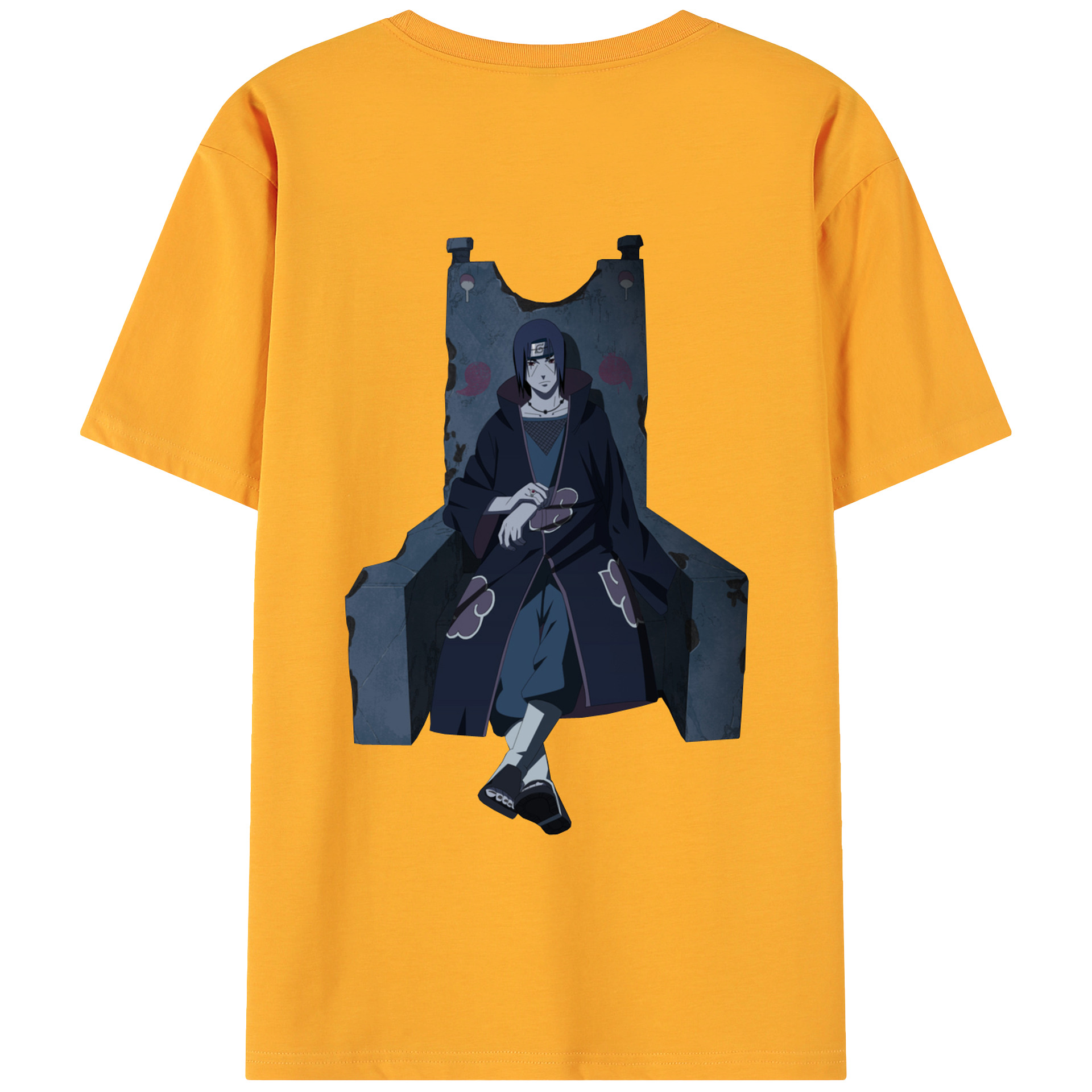 （画像用） NARUTO -ナルト- うちは イタチ Uchiha Itachi 綿100％ メンズ半袖Tシャツ（バックプリント） 通気性