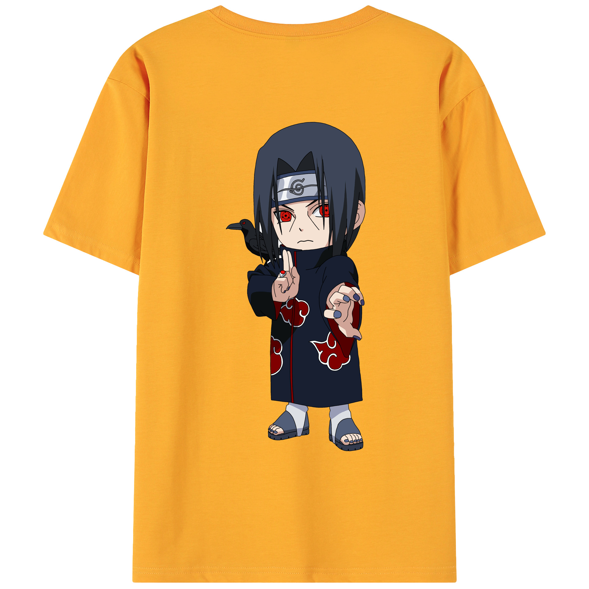 （画像用） NARUTO -ナルト- うちは イタチ Uchiha Itachi 綿100％ メンズ半袖Tシャツ（バックプリント） 通気性