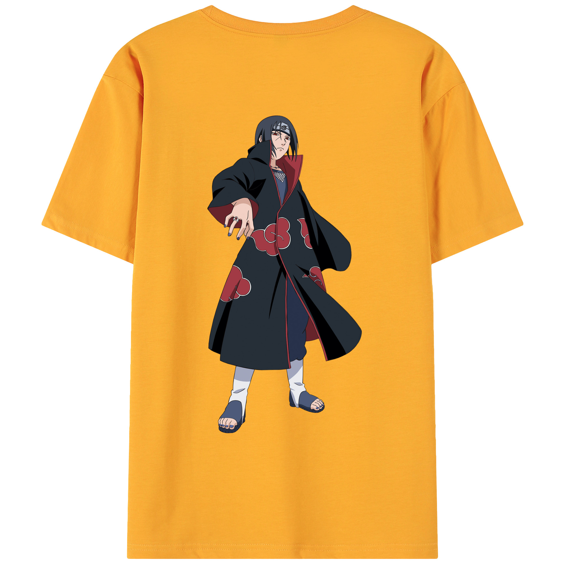 （画像用） NARUTO -ナルト- うちは イタチ Uchiha Itachi 綿100％ メンズ半袖Tシャツ（バックプリント） 通気性