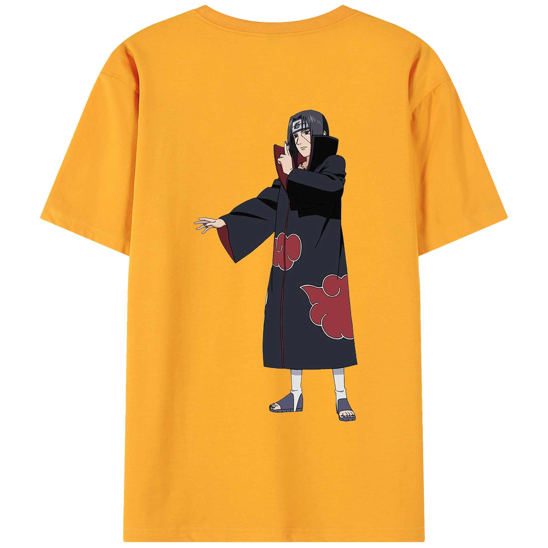 （画像用） NARUTO -ナルト- うちは イタチ Uchiha Itachi 綿100％ メンズ半袖Tシャツ（バックプリント） 通気性