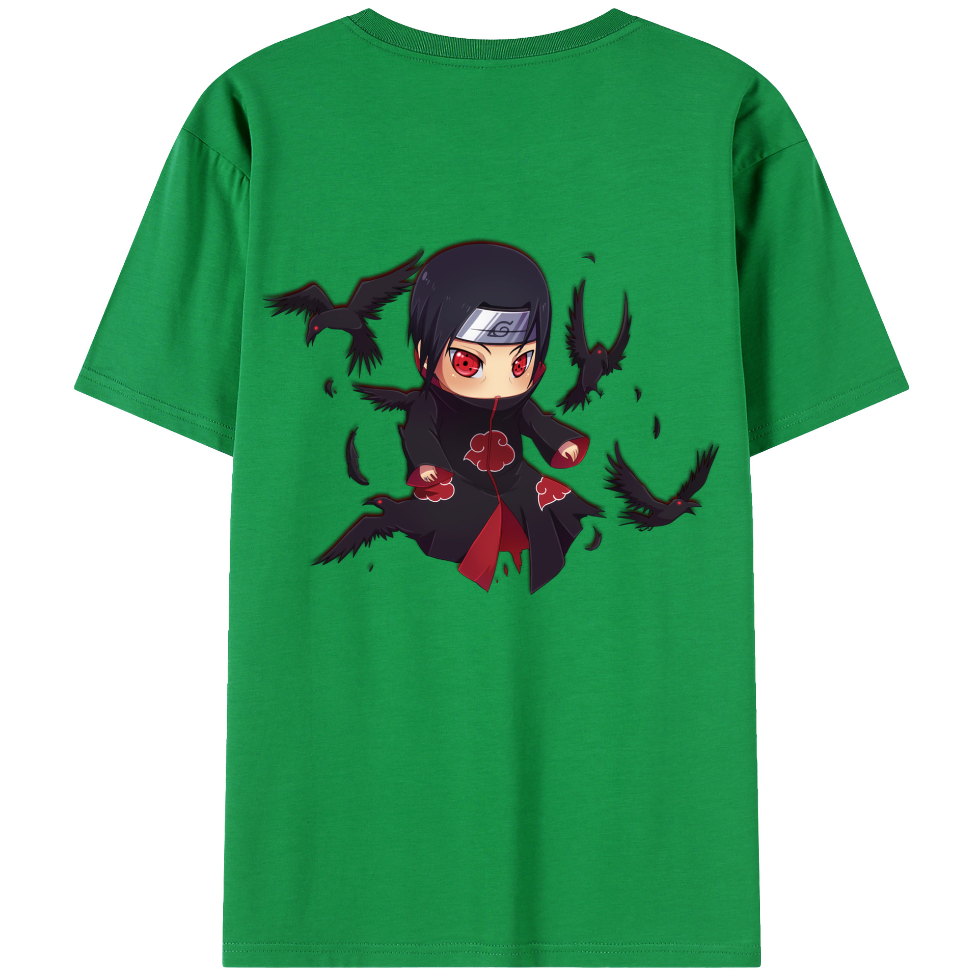 （画像用） NARUTO -ナルト- うちは イタチ Uchiha Itachi 綿100％ メンズ半袖Tシャツ（バックプリント） 通気性