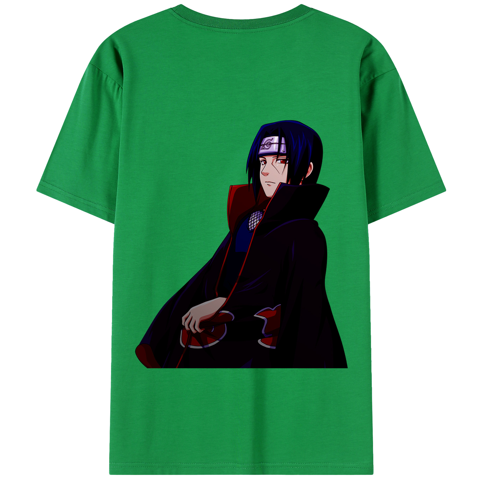 （画像用） NARUTO -ナルト- うちは イタチ Uchiha Itachi 綿100％ メンズ半袖Tシャツ（バックプリント） 通気性