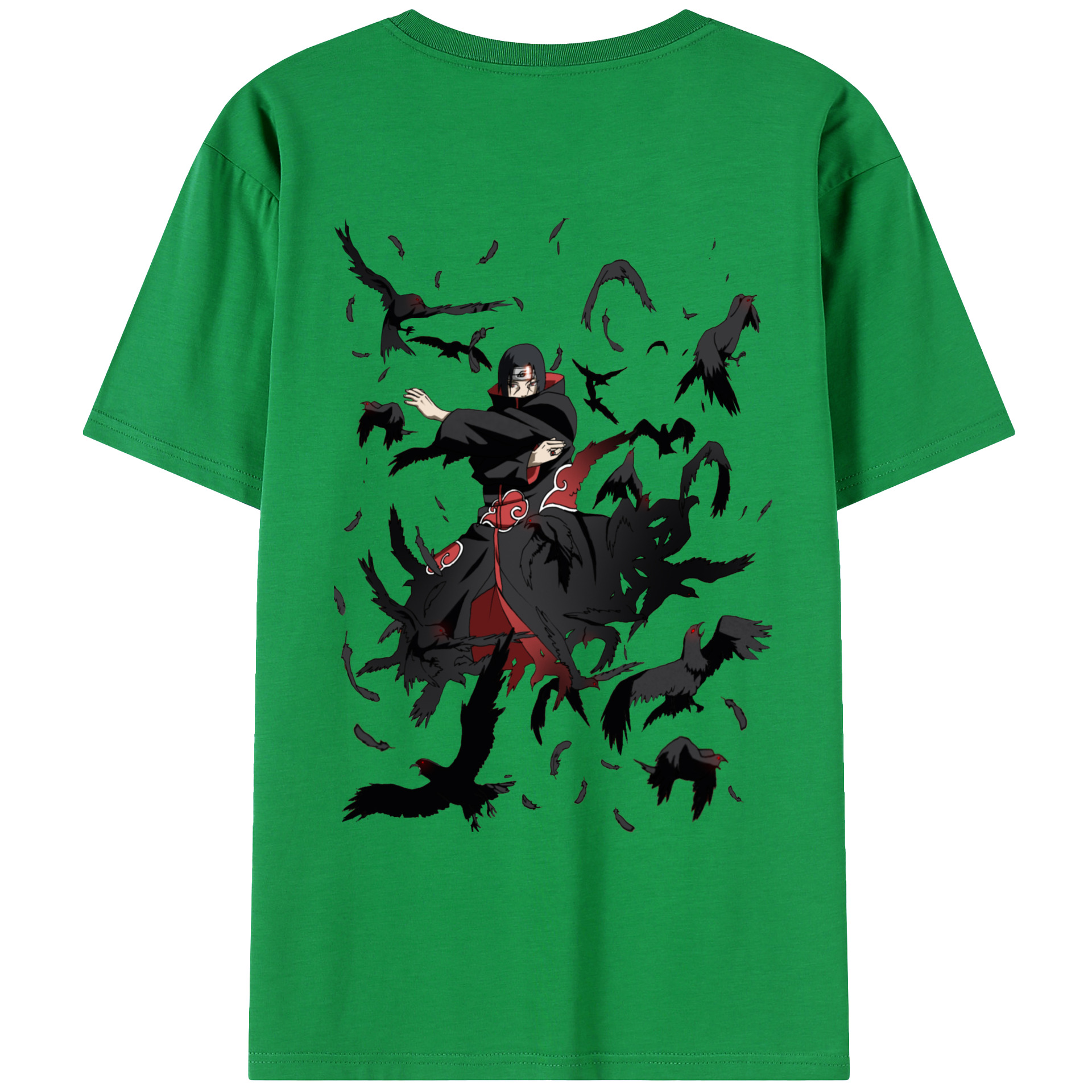 （画像用） NARUTO -ナルト- うちは イタチ Uchiha Itachi 綿100％ メンズ半袖Tシャツ（バックプリント） 通気性