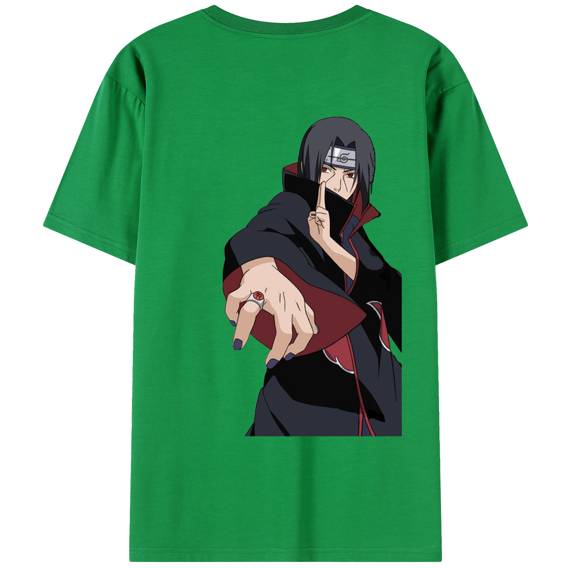 （画像用） NARUTO -ナルト- うちは イタチ Uchiha Itachi 綿100％ メンズ半袖Tシャツ（バックプリント） 通気性