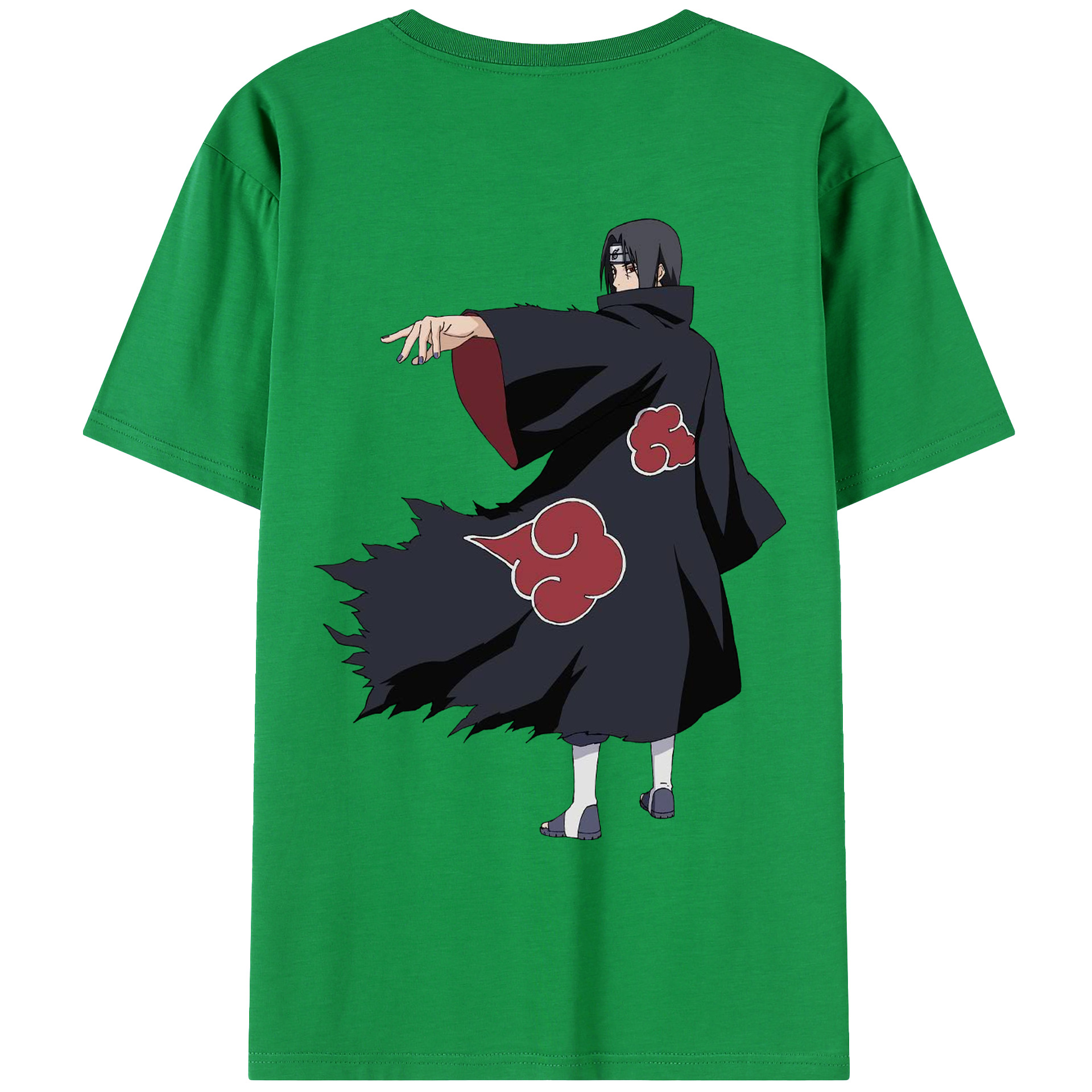 （画像用） NARUTO -ナルト- うちは イタチ Uchiha Itachi 綿100％ メンズ半袖Tシャツ（バックプリント） 通気性