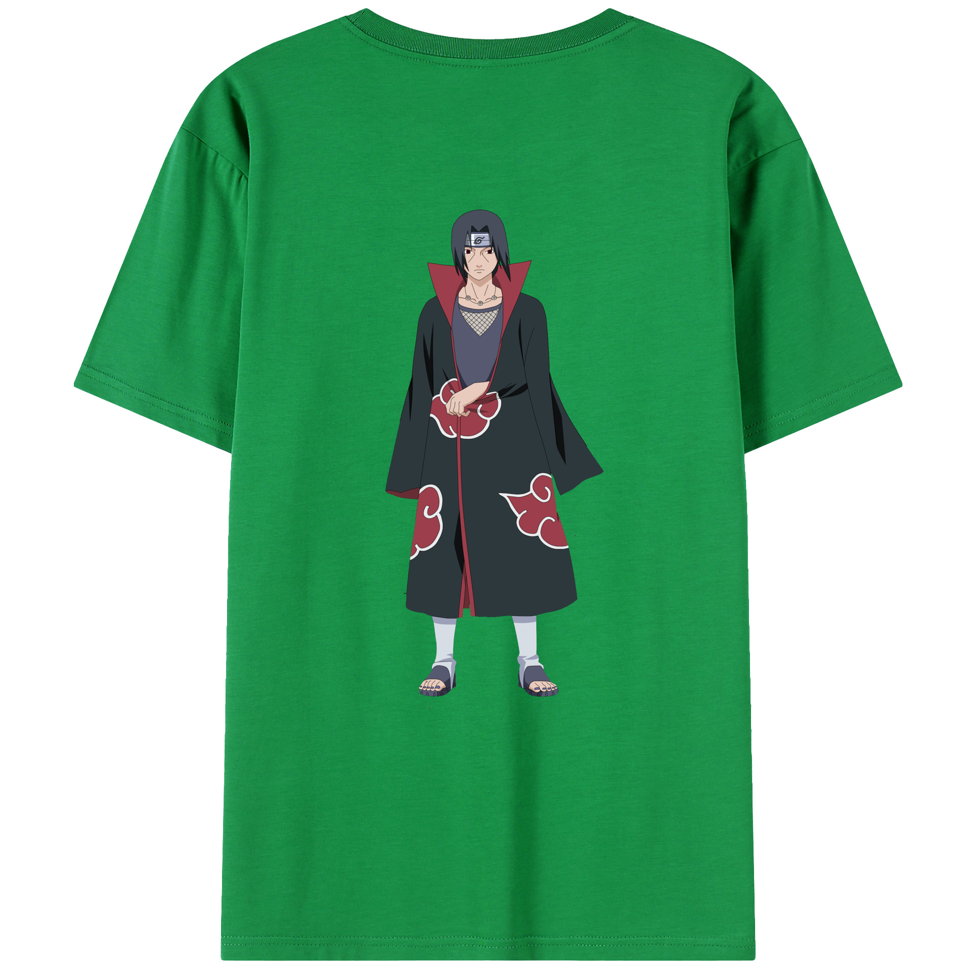 （画像用） NARUTO -ナルト- うちは イタチ Uchiha Itachi 綿100％ メンズ半袖Tシャツ（バックプリント） 通気性