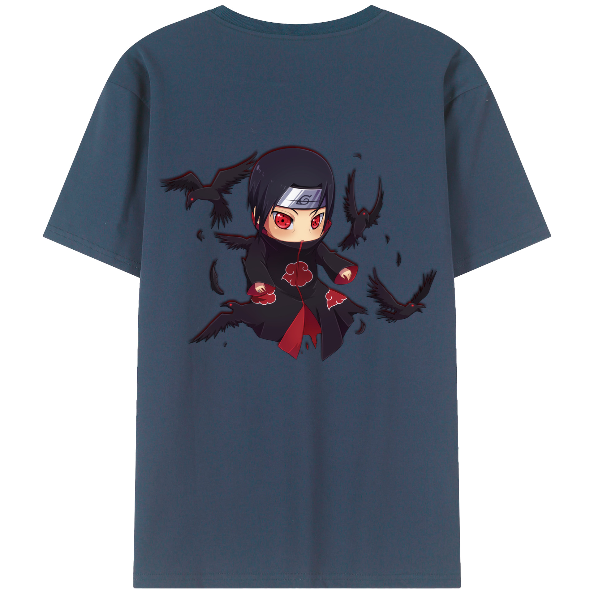 （画像用） NARUTO -ナルト- うちは イタチ Uchiha Itachi 綿100％ メンズ半袖Tシャツ（バックプリント） 通気性