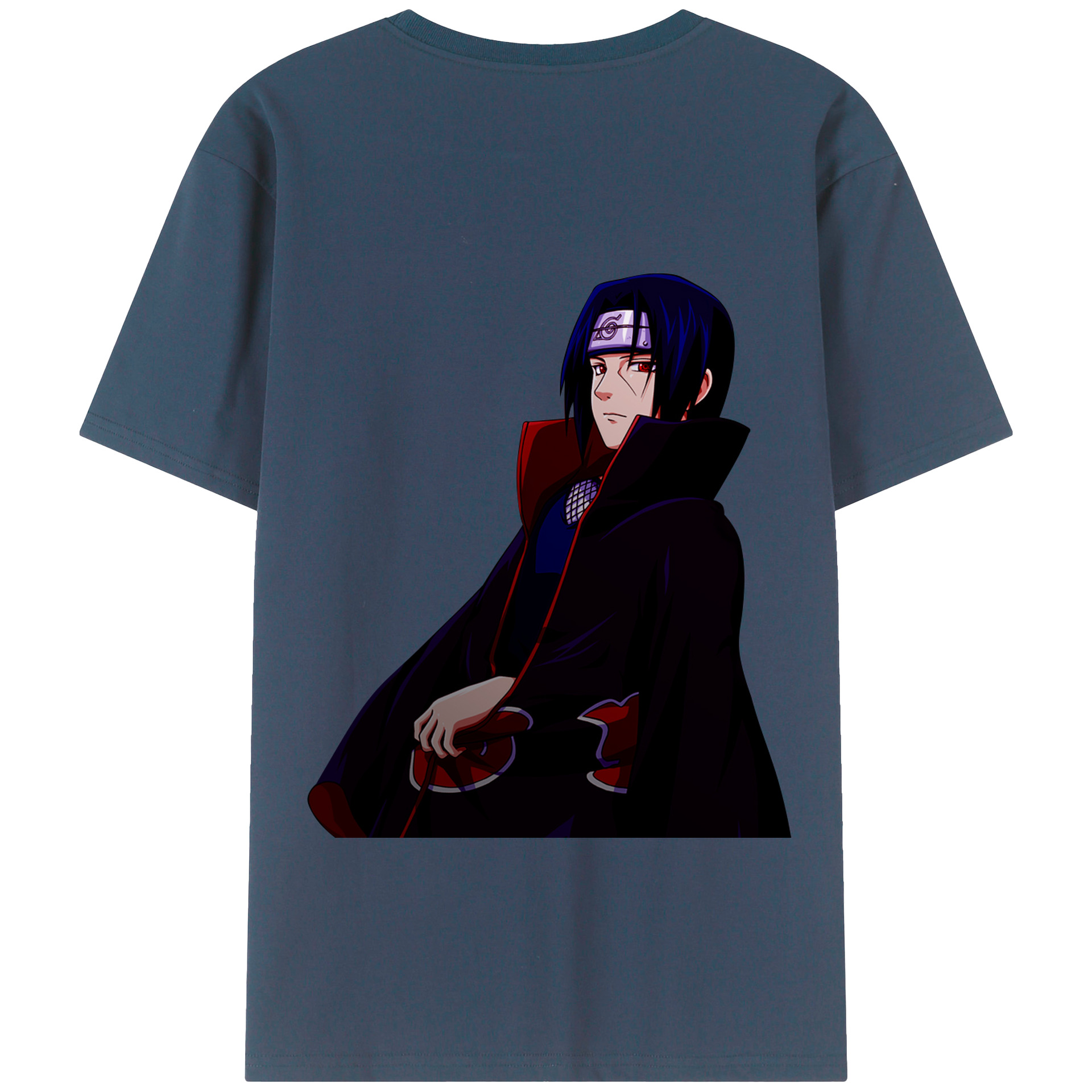（画像用） NARUTO -ナルト- うちは イタチ Uchiha Itachi 綿100％ メンズ半袖Tシャツ（バックプリント） 通気性