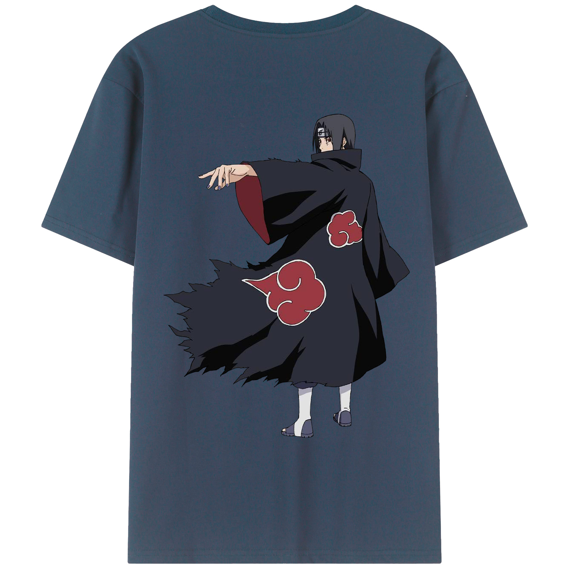 （画像用） NARUTO -ナルト- うちは イタチ Uchiha Itachi 綿100％ メンズ半袖Tシャツ（バックプリント） 通気性