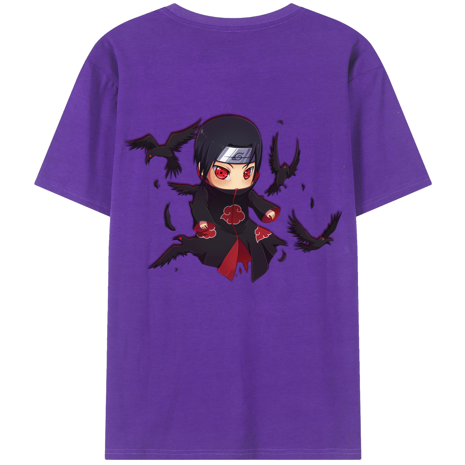 （画像用） NARUTO -ナルト- うちは イタチ Uchiha Itachi 綿100％ メンズ半袖Tシャツ（バックプリント） 通気性