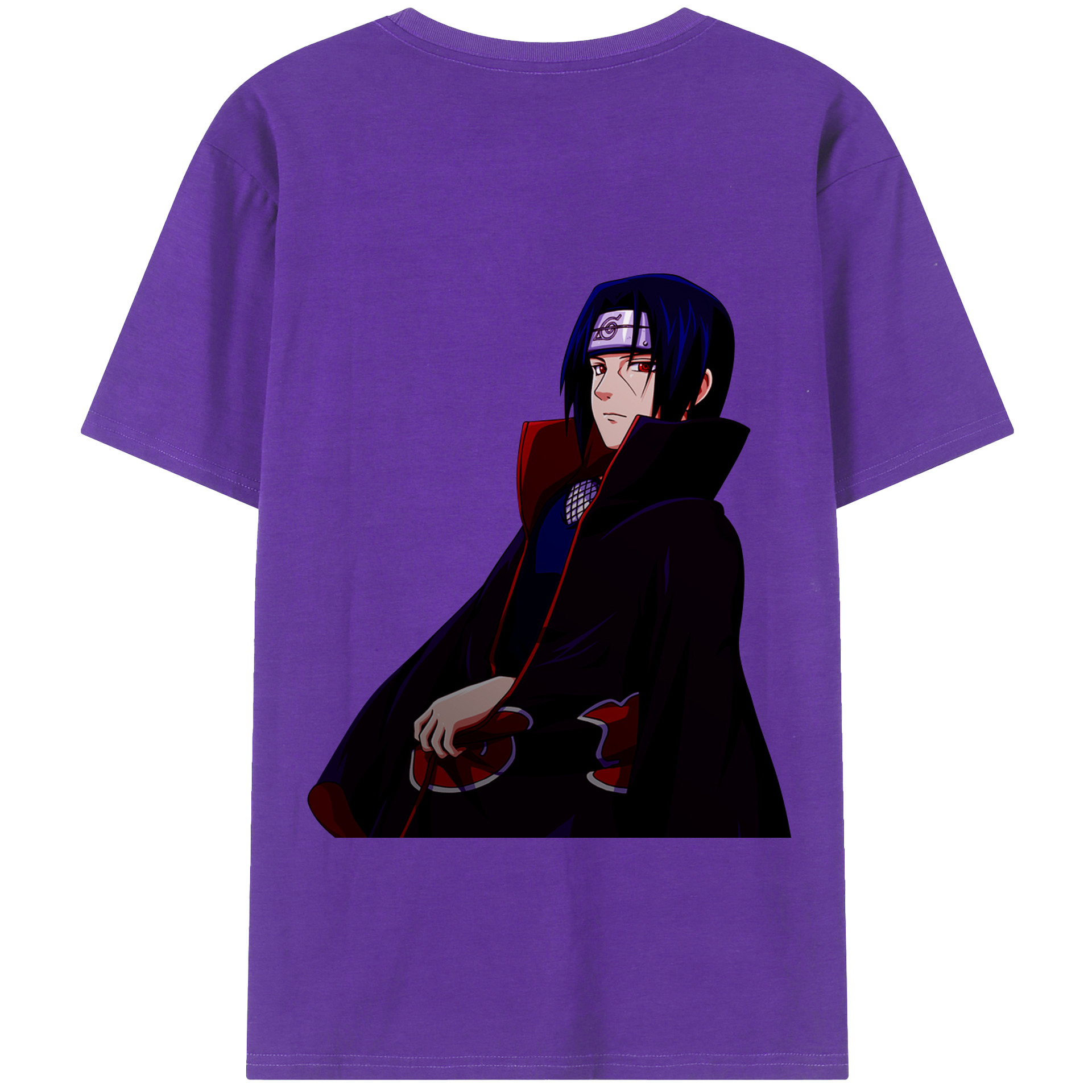 （画像用） NARUTO -ナルト- うちは イタチ Uchiha Itachi 綿100％ メンズ半袖Tシャツ（バックプリント） 通気性