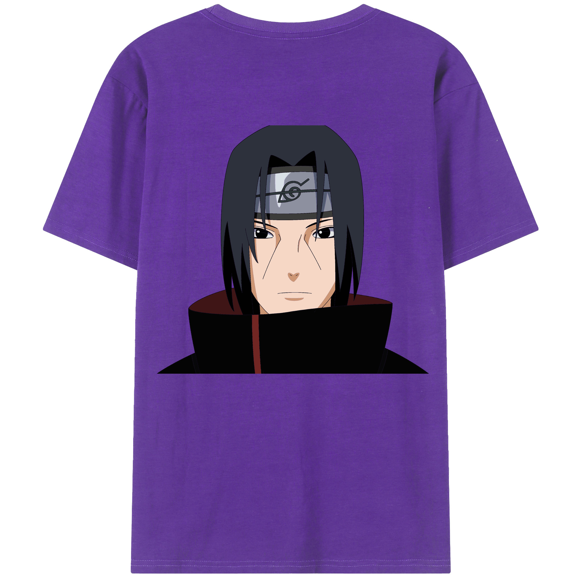（画像用） NARUTO -ナルト- うちは イタチ Uchiha Itachi 綿100％ メンズ半袖Tシャツ（バックプリント） 通気性