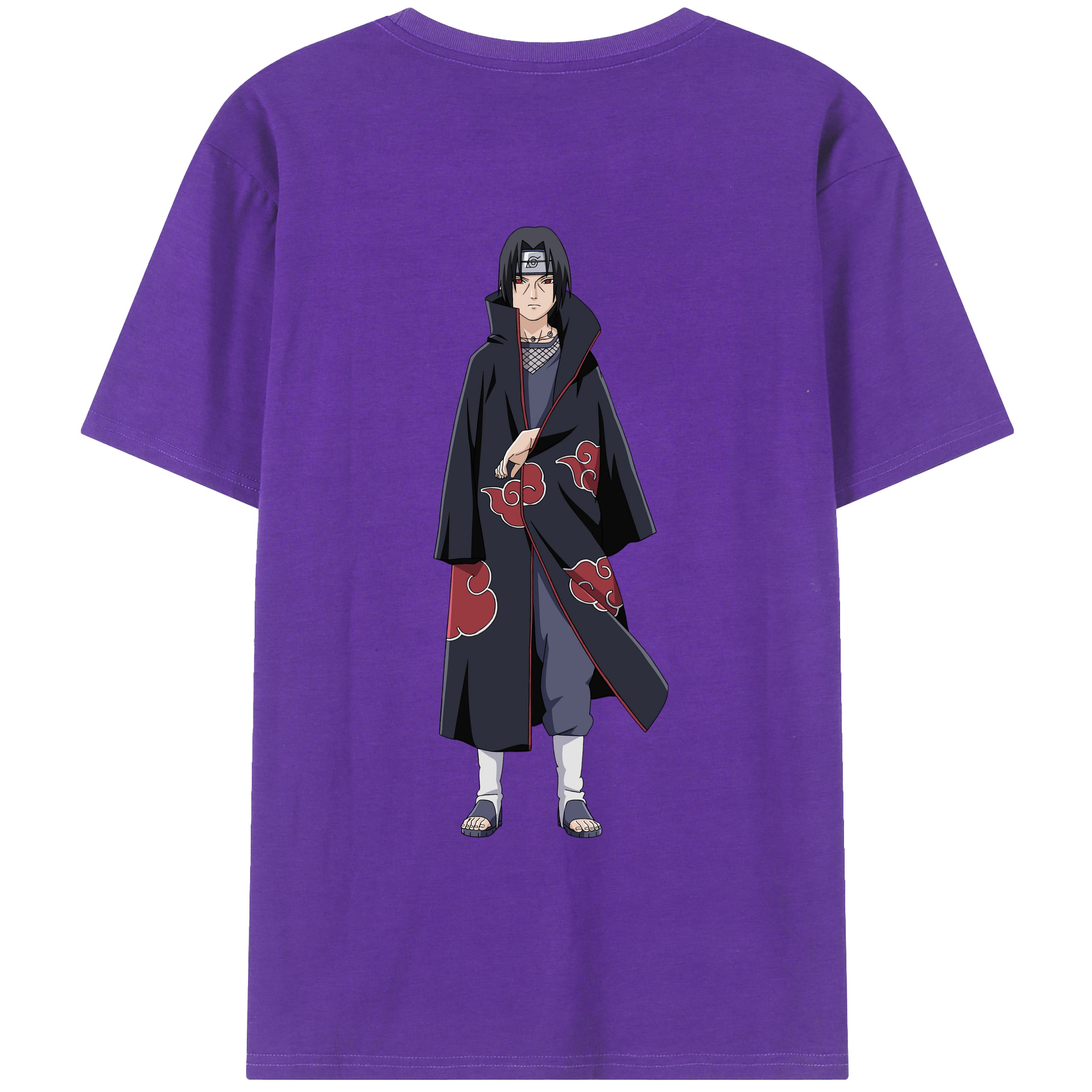 （画像用） NARUTO -ナルト- うちは イタチ Uchiha Itachi 綿100％ メンズ半袖Tシャツ（バックプリント） 通気性