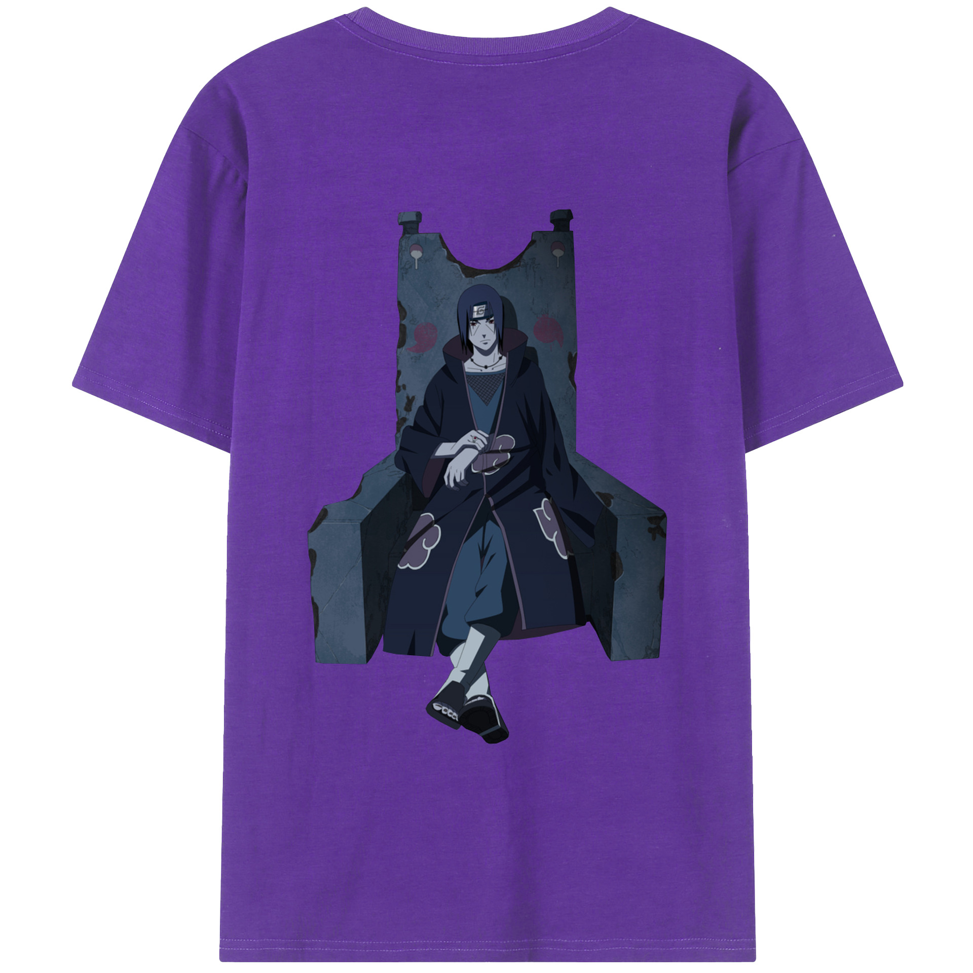 （画像用） NARUTO -ナルト- うちは イタチ Uchiha Itachi 綿100％ メンズ半袖Tシャツ（バックプリント） 通気性