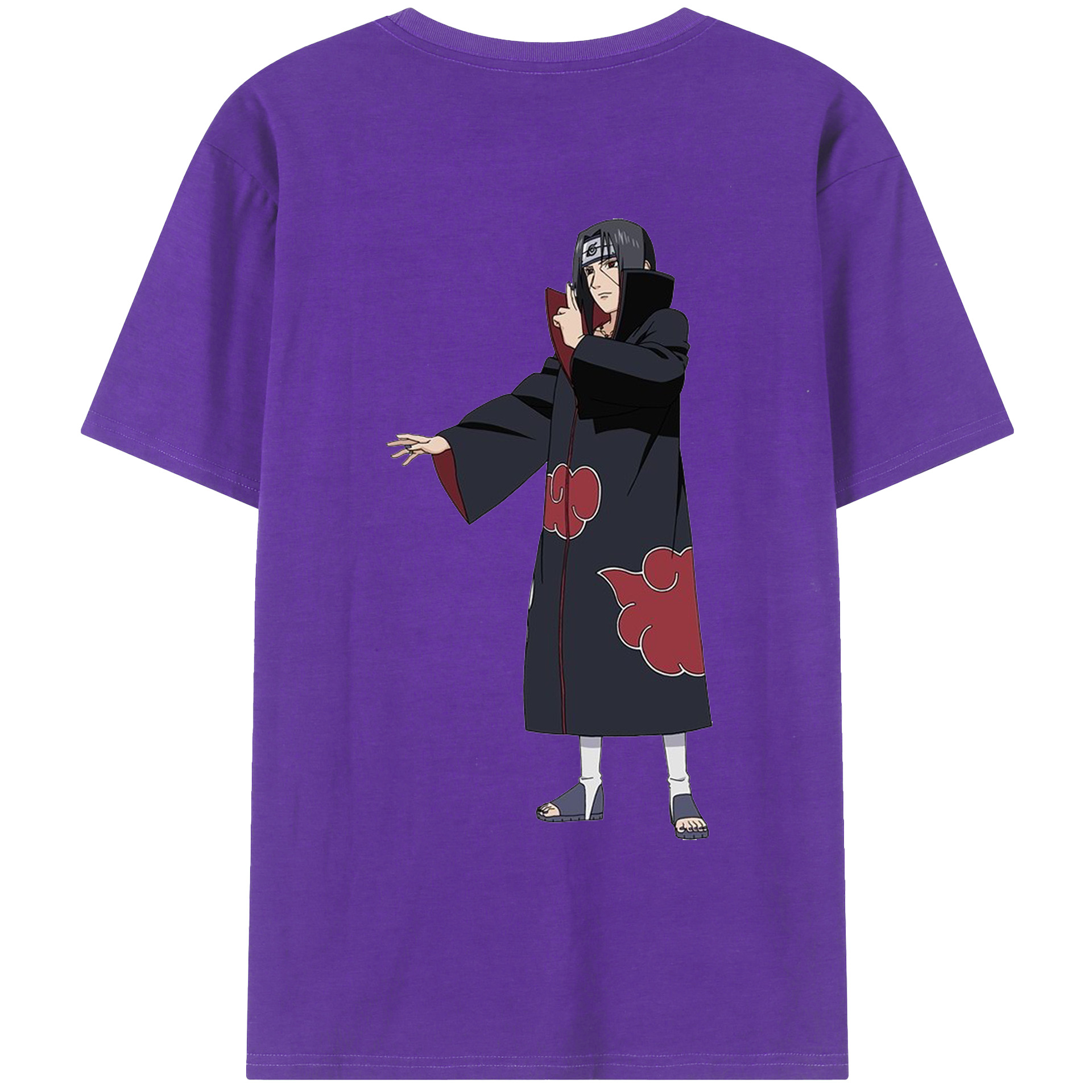 （画像用） NARUTO -ナルト- うちは イタチ Uchiha Itachi 綿100％ メンズ半袖Tシャツ（バックプリント） 通気性
