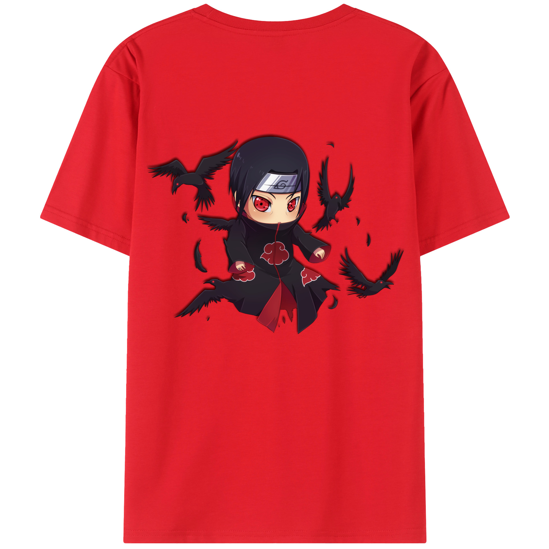 （画像用） NARUTO -ナルト- うちは イタチ Uchiha Itachi 綿100％ メンズ半袖Tシャツ（バックプリント） 通気性