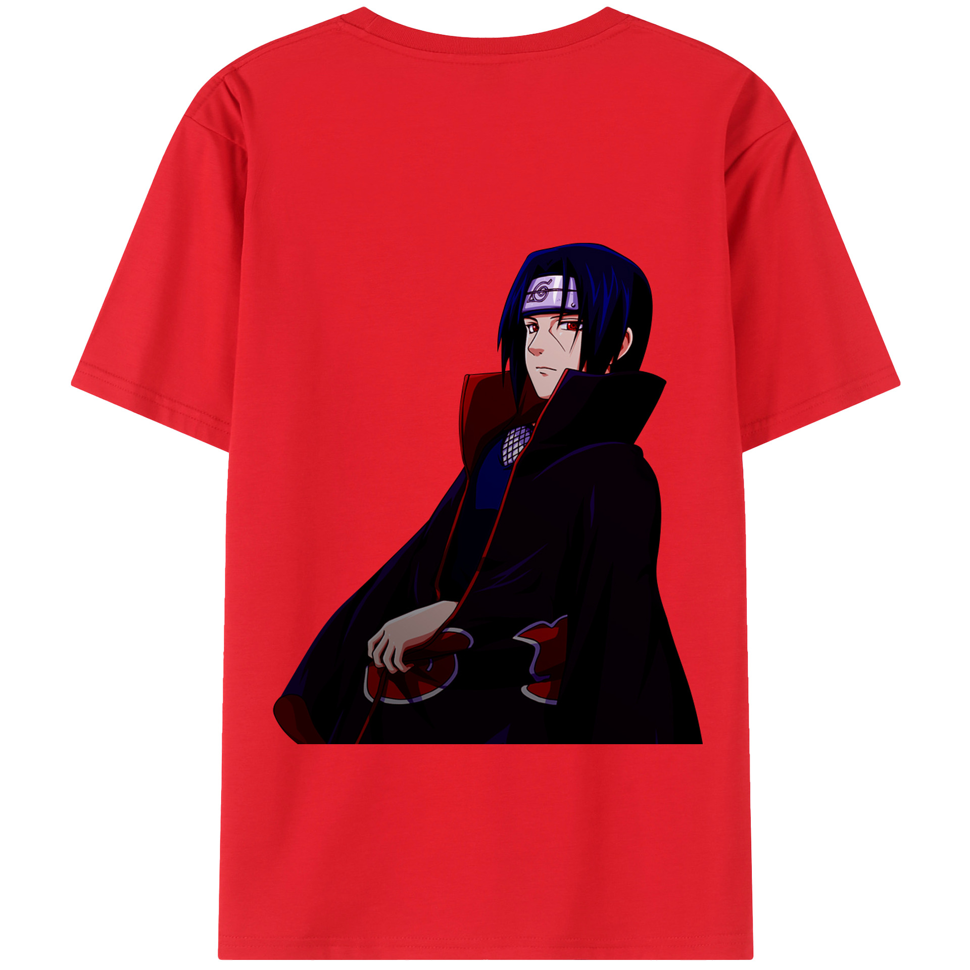 （画像用） NARUTO -ナルト- うちは イタチ Uchiha Itachi 綿100％ メンズ半袖Tシャツ（バックプリント） 通気性