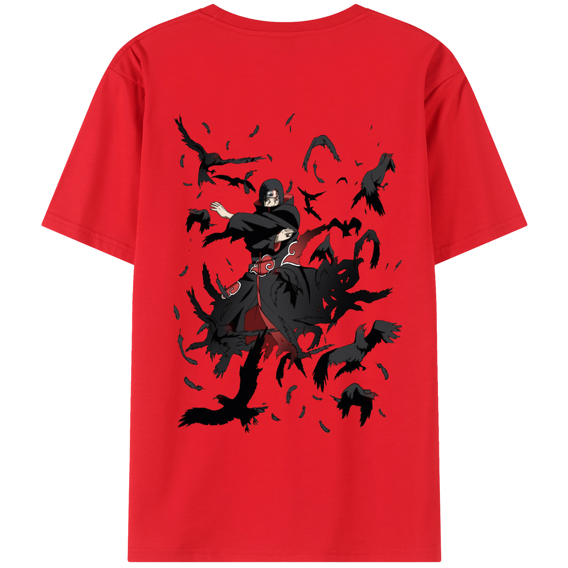 （画像用） NARUTO -ナルト- うちは イタチ Uchiha Itachi 綿100％ メンズ半袖Tシャツ（バックプリント） 通気性
