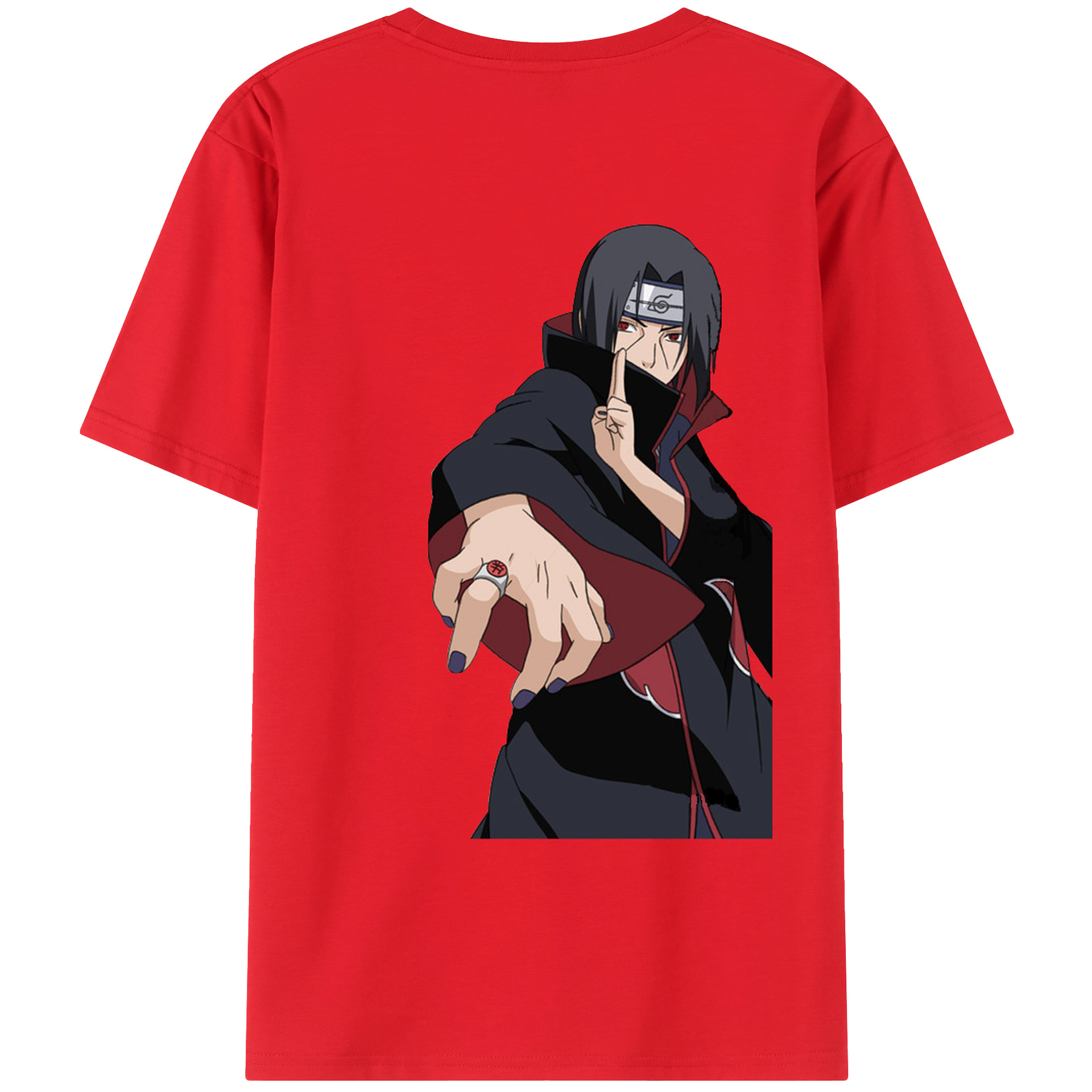 （画像用） NARUTO -ナルト- うちは イタチ Uchiha Itachi 綿100％ メンズ半袖Tシャツ（バックプリント） 通気性