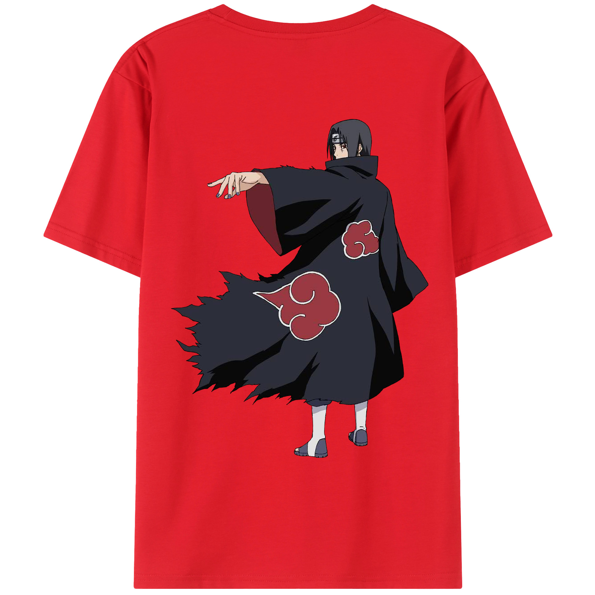 （画像用） NARUTO -ナルト- うちは イタチ Uchiha Itachi 綿100％ メンズ半袖Tシャツ（バックプリント） 通気性