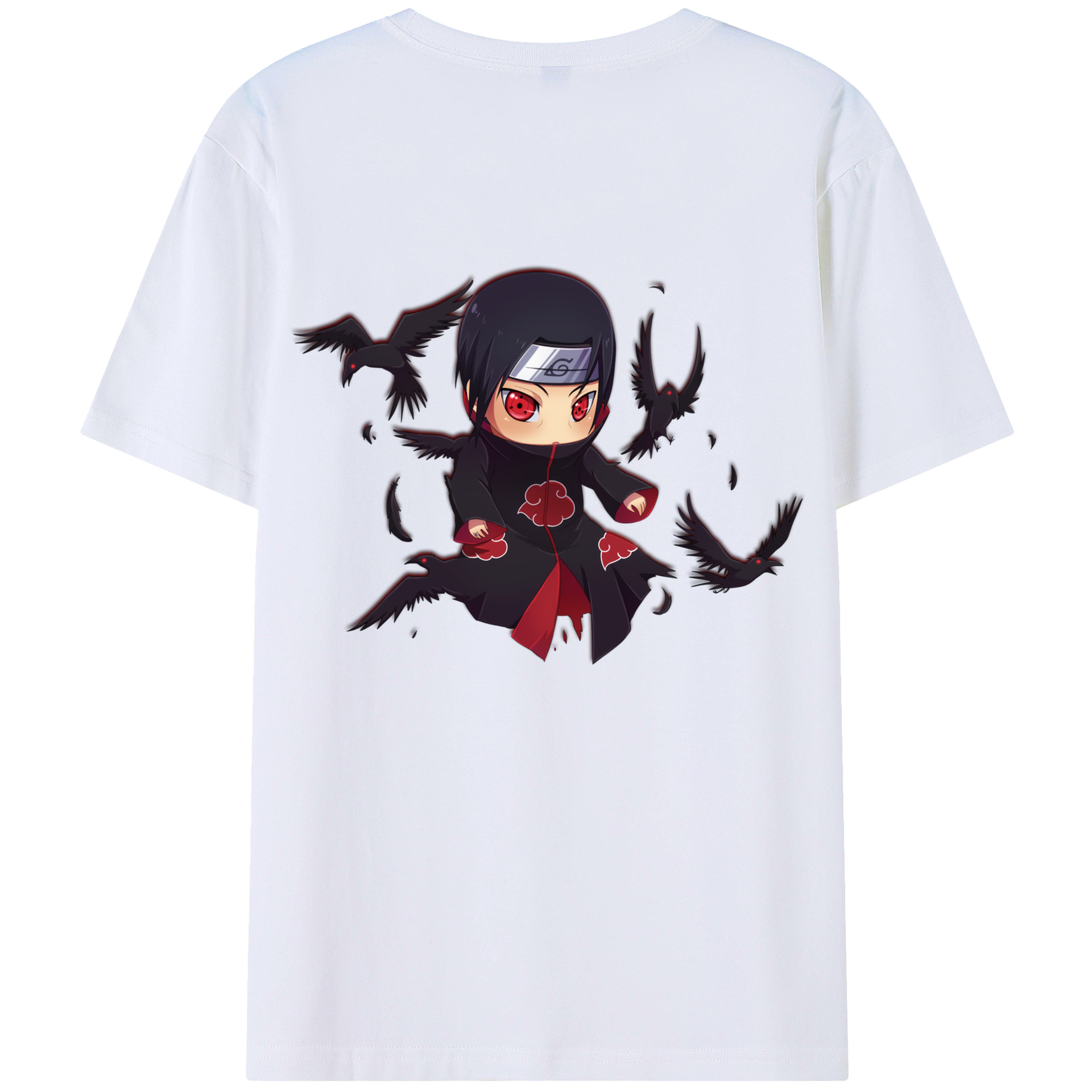 （画像用） NARUTO -ナルト- うちは イタチ Uchiha Itachi 綿100％ メンズ半袖Tシャツ（バックプリント） 通気性
