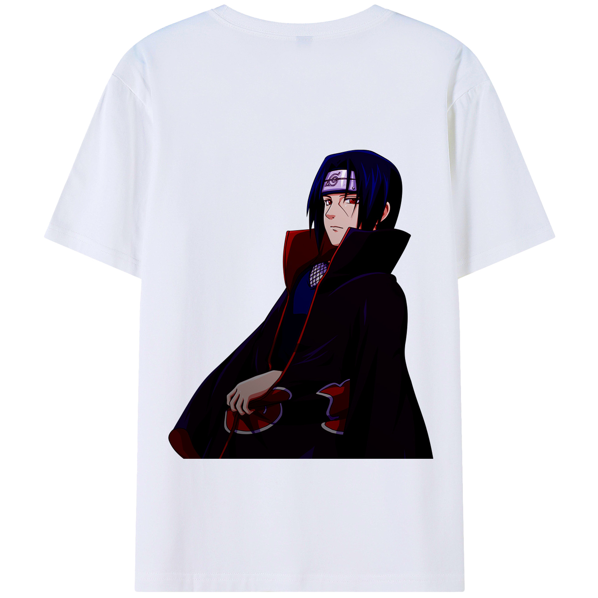 （画像用） NARUTO -ナルト- うちは イタチ Uchiha Itachi 綿100％ メンズ半袖Tシャツ（バックプリント） 通気性