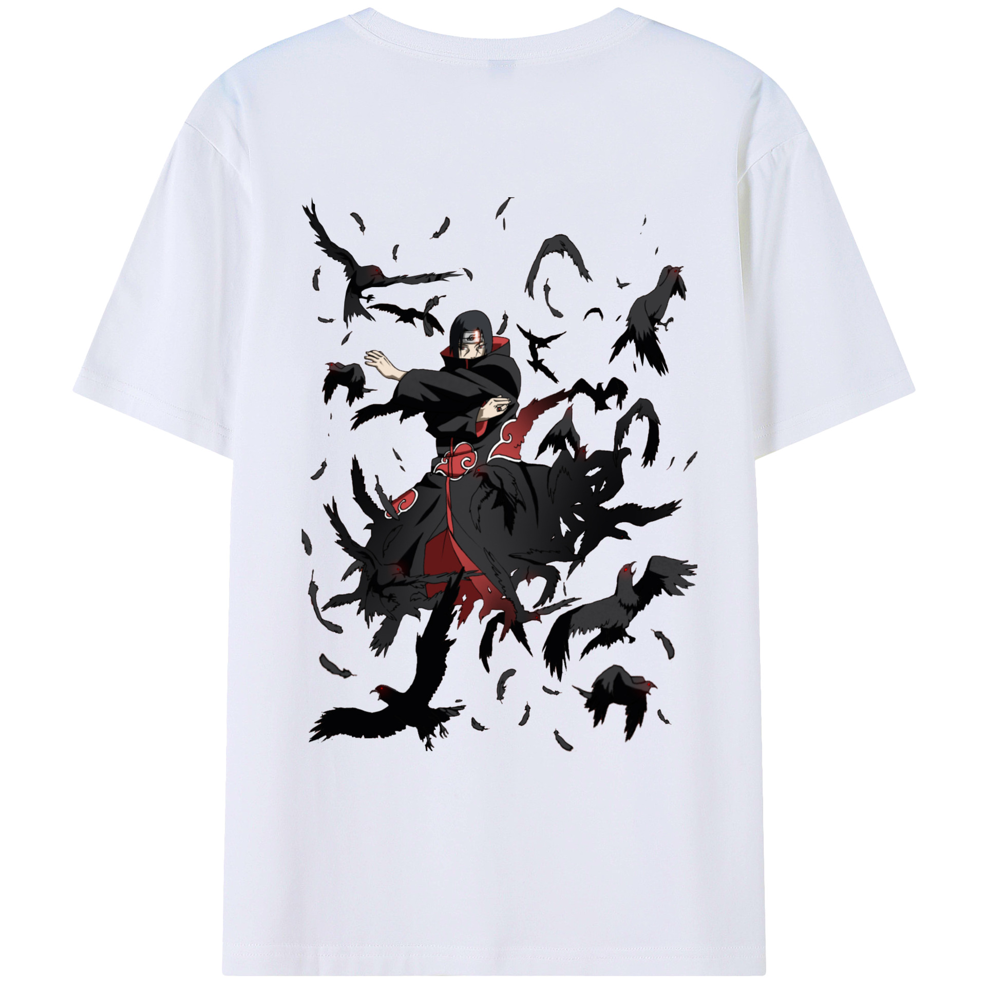 （画像用） NARUTO -ナルト- うちは イタチ Uchiha Itachi 綿100％ メンズ半袖Tシャツ（バックプリント） 通気性
