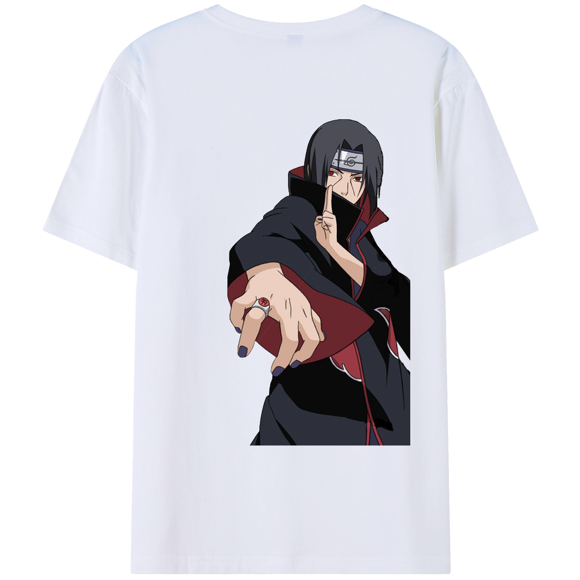 （画像用） NARUTO -ナルト- うちは イタチ Uchiha Itachi 綿100％ メンズ半袖Tシャツ（バックプリント） 通気性