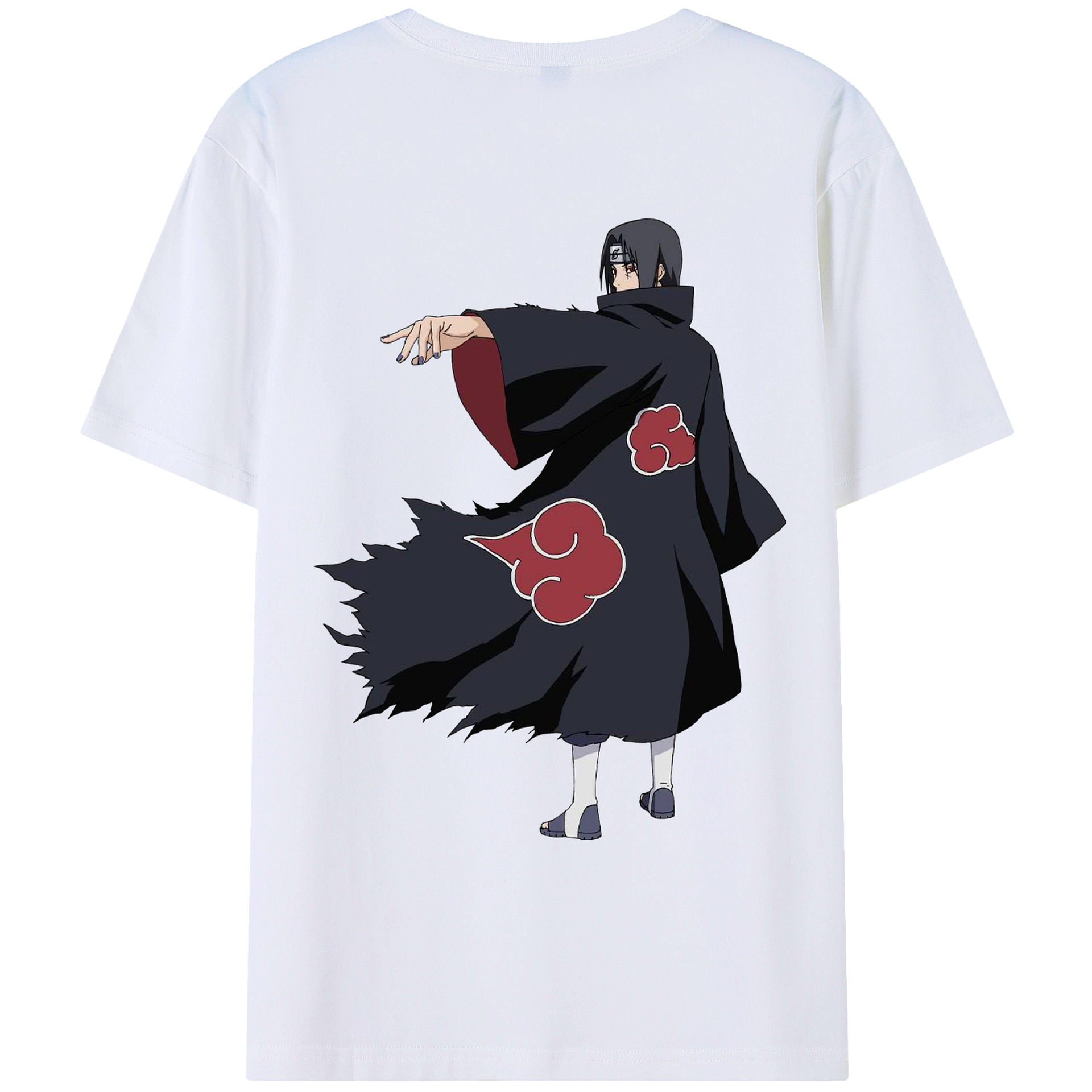 （画像用） NARUTO -ナルト- うちは イタチ Uchiha Itachi 綿100％ メンズ半袖Tシャツ（バックプリント） 通気性
