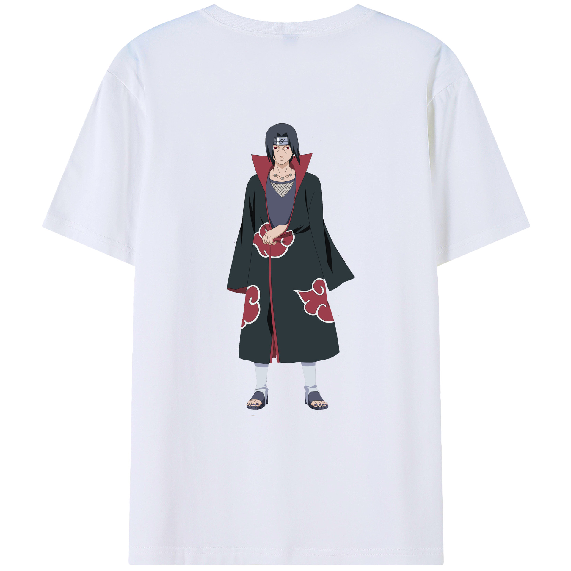 （画像用） NARUTO -ナルト- うちは イタチ Uchiha Itachi 綿100％ メンズ半袖Tシャツ（バックプリント） 通気性