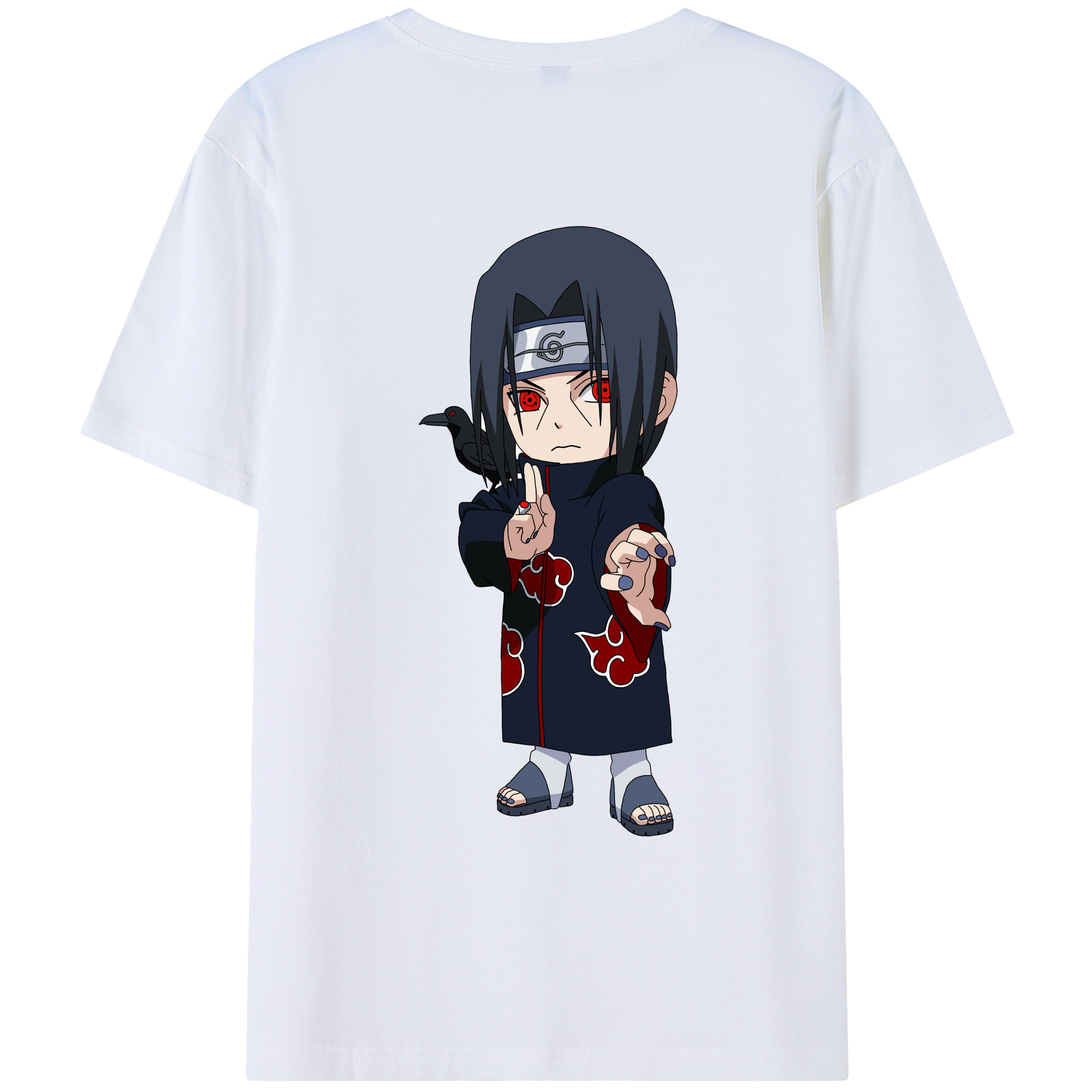 （画像用） NARUTO -ナルト- うちは イタチ Uchiha Itachi 綿100％ メンズ半袖Tシャツ（バックプリント） 通気性