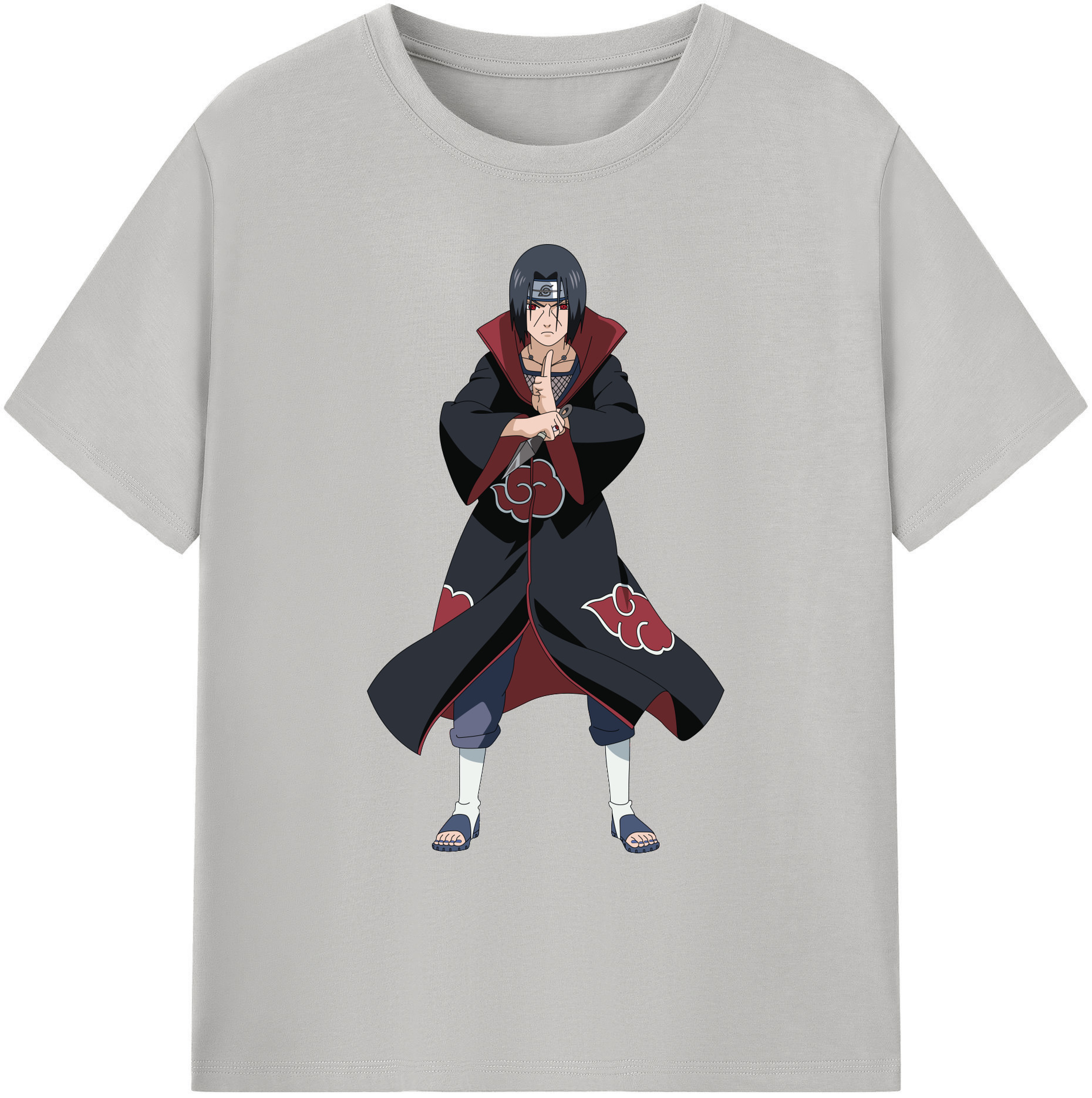 （画像用） NARUTO -ナルト- うちは イタチ Uchiha Itachi 綿100％ メンズ半袖Tシャツ｜肌触りやわらか＆通気性