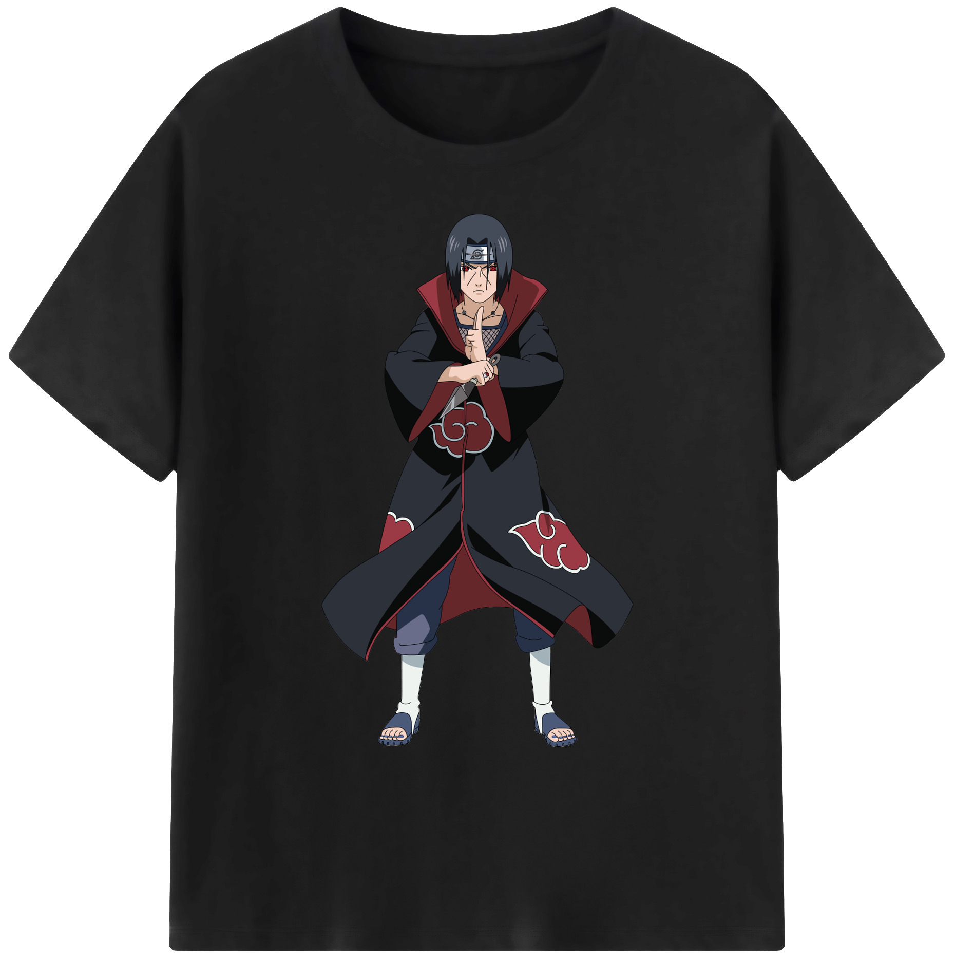 （画像用） NARUTO -ナルト- うちは イタチ Uchiha Itachi 綿100％ メンズ半袖Tシャツ｜肌触りやわらか＆通気性