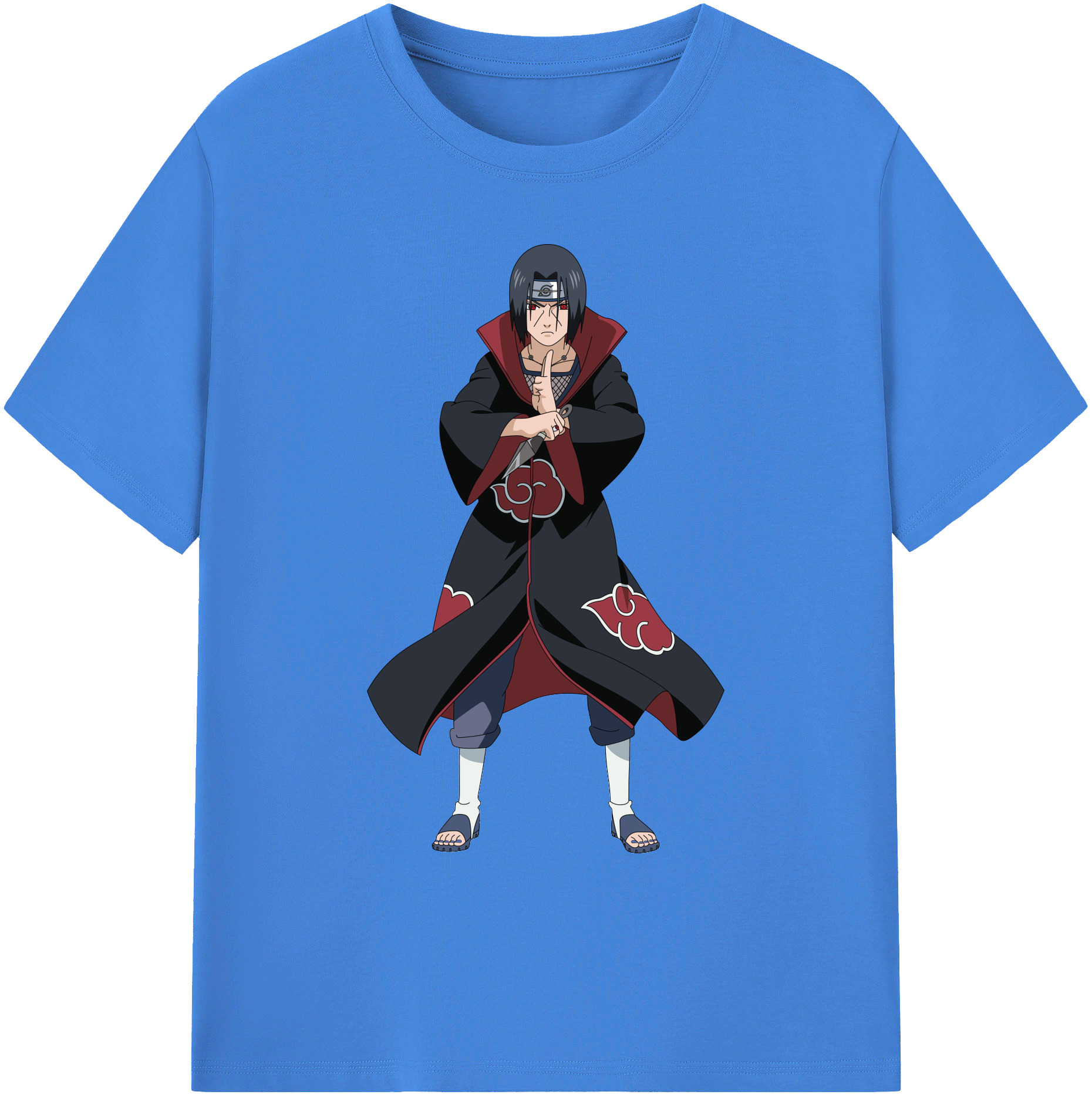 （画像用） NARUTO -ナルト- うちは イタチ Uchiha Itachi 綿100％ メンズ半袖Tシャツ｜肌触りやわらか＆通気性