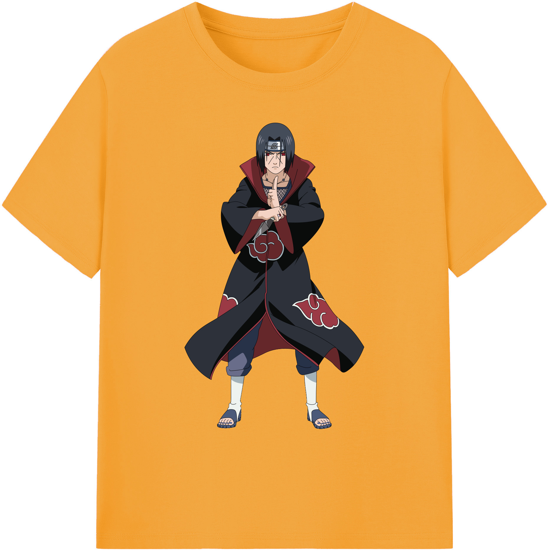（画像用） NARUTO -ナルト- うちは イタチ Uchiha Itachi 綿100％ メンズ半袖Tシャツ｜肌触りやわらか＆通気性