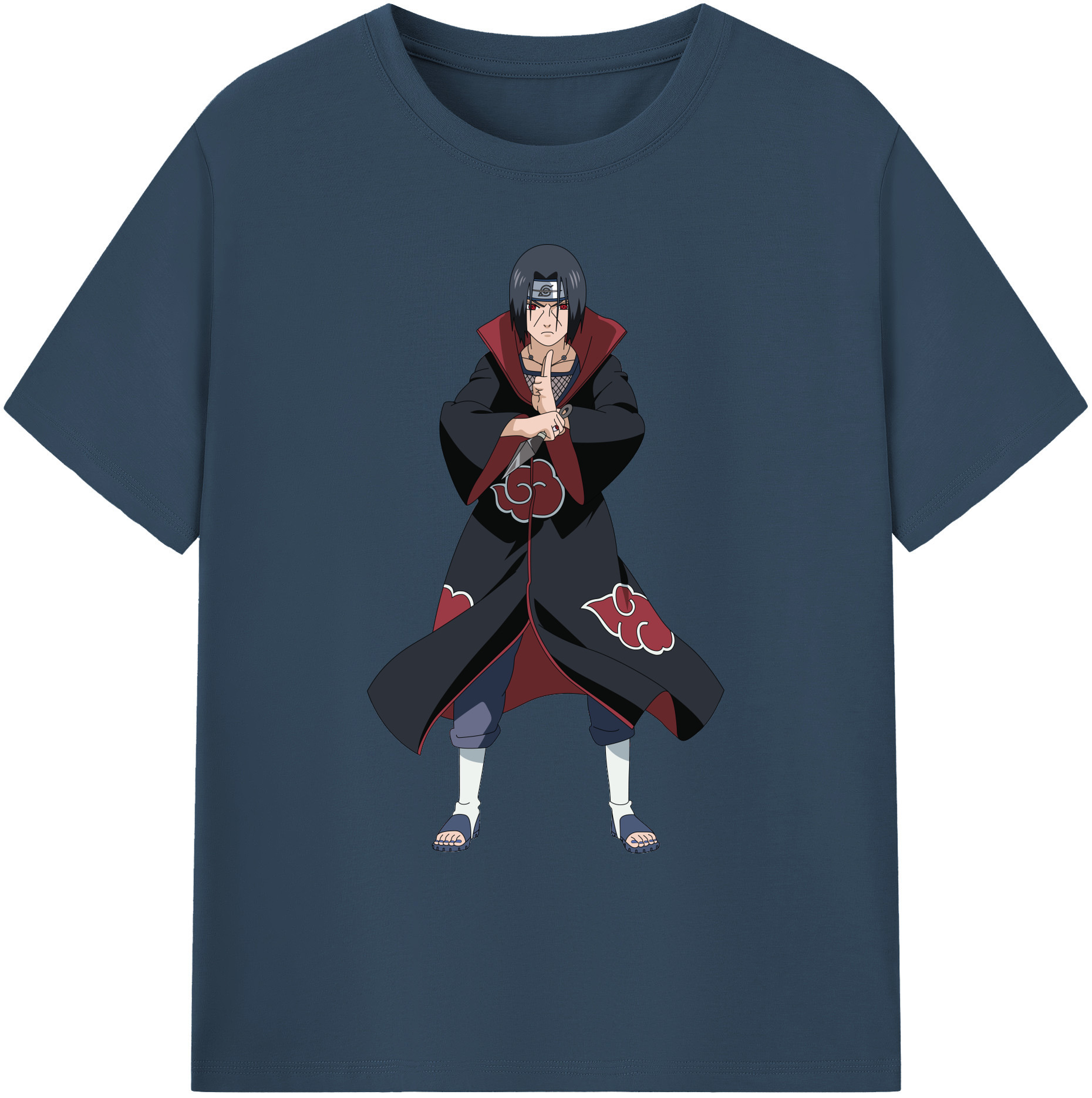 （画像用） NARUTO -ナルト- うちは イタチ Uchiha Itachi 綿100％ メンズ半袖Tシャツ｜肌触りやわらか＆通気性