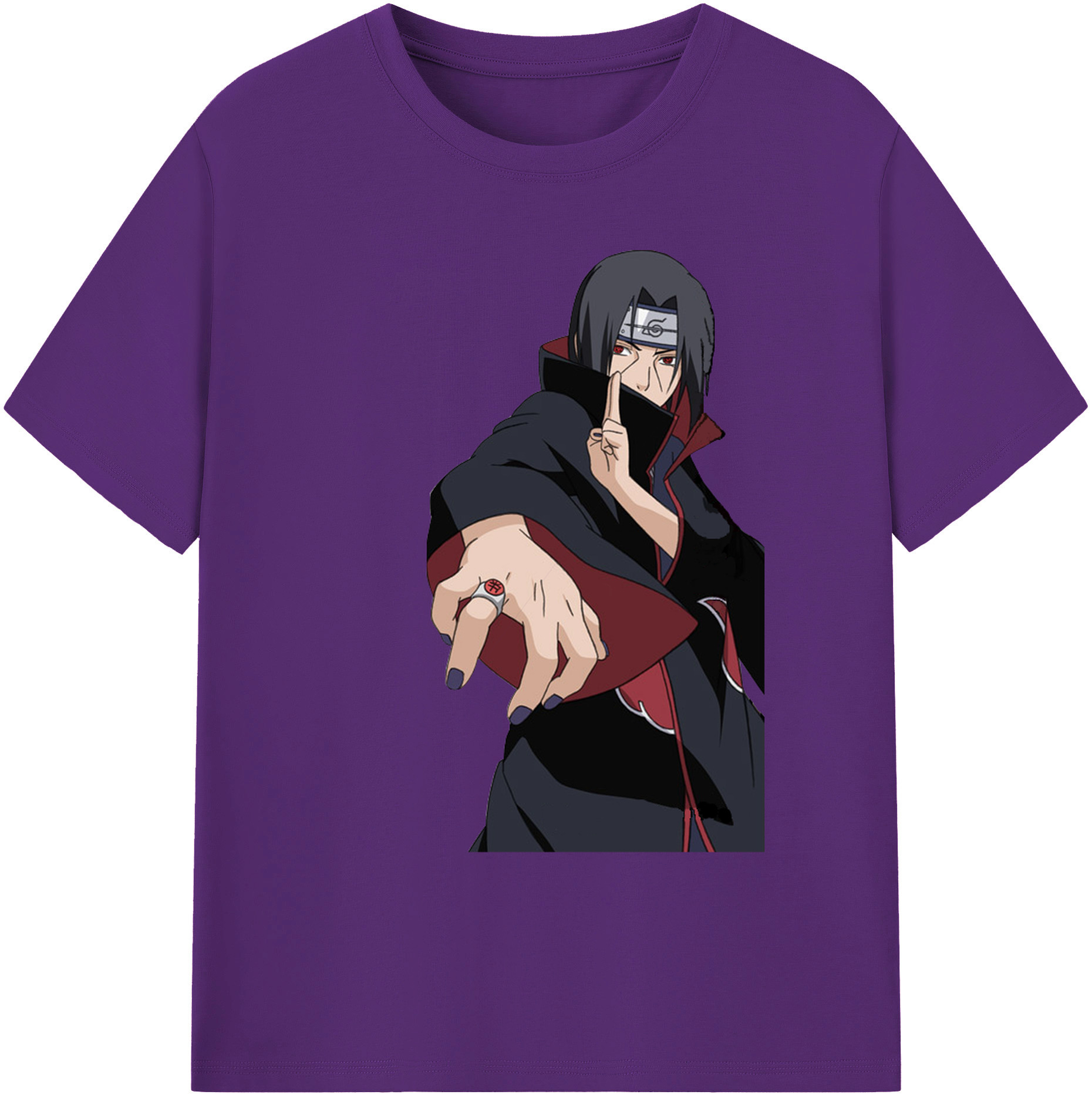 （画像用） NARUTO -ナルト- うちは イタチ Uchiha Itachi 綿100％ メンズ半袖Tシャツ｜肌触りやわらか＆通気性