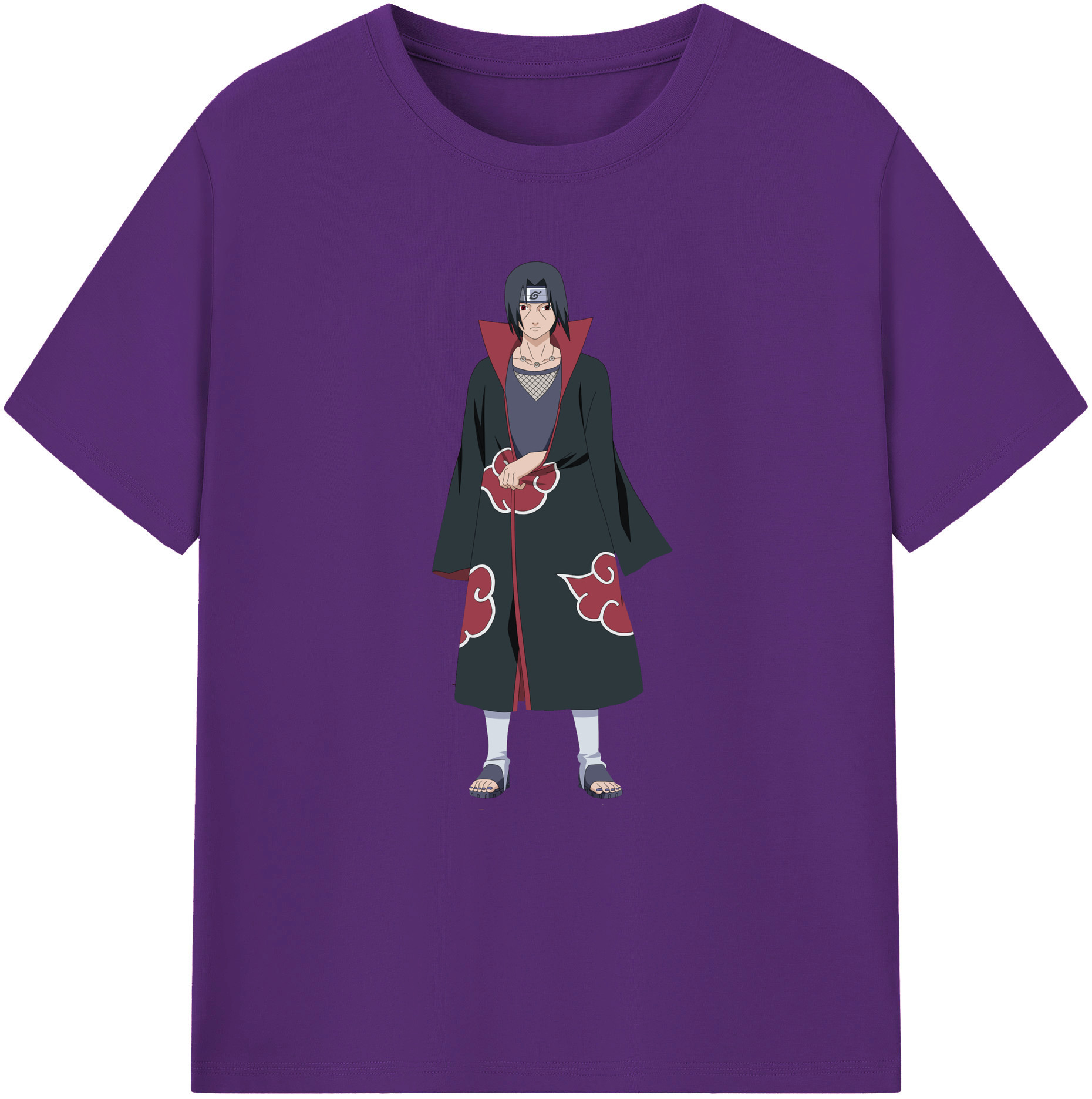 （画像用） NARUTO -ナルト- うちは イタチ Uchiha Itachi 綿100％ メンズ半袖Tシャツ｜肌触りやわらか＆通気性