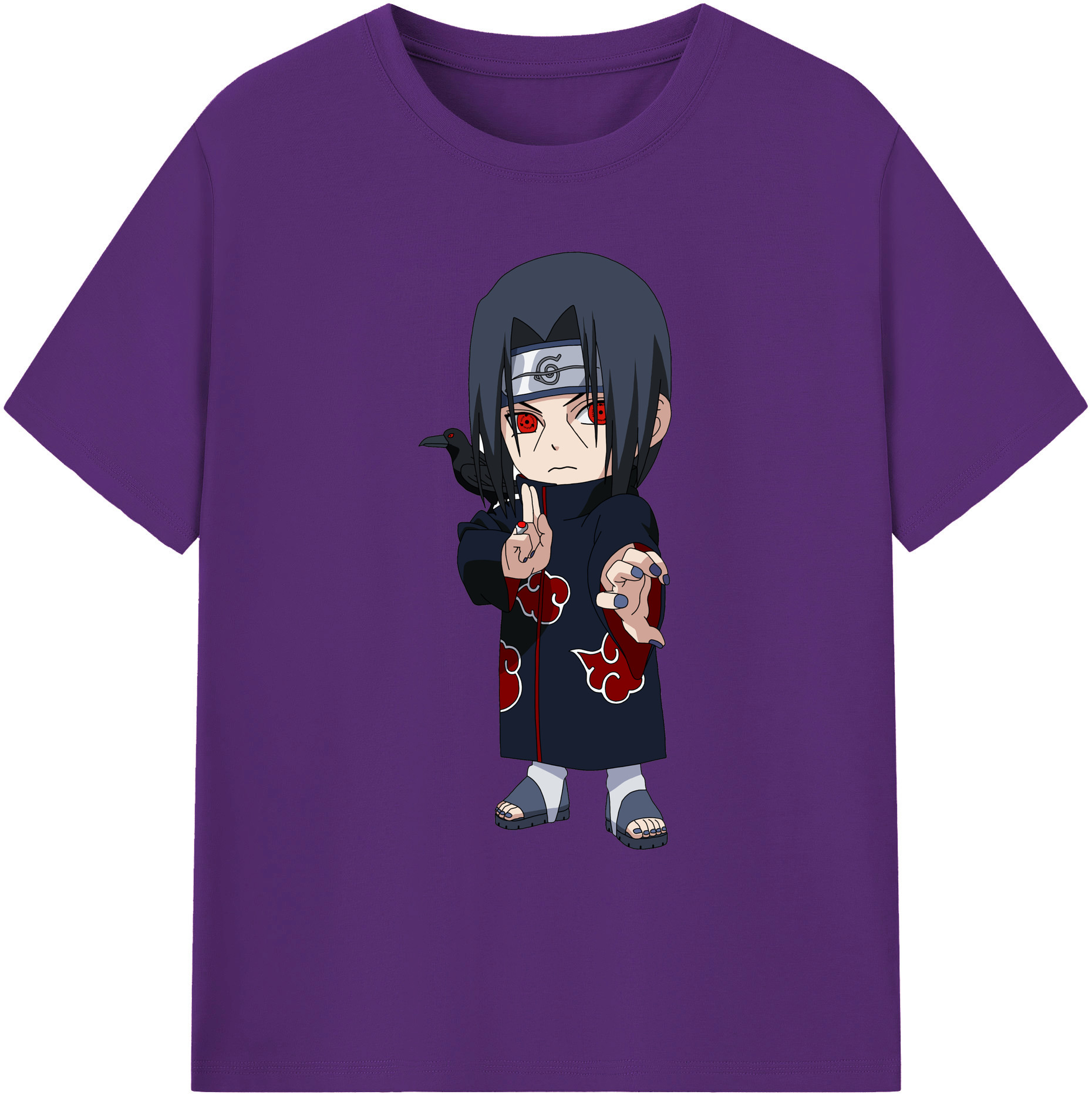（画像用） NARUTO -ナルト- うちは イタチ Uchiha Itachi 綿100％ メンズ半袖Tシャツ｜肌触りやわらか＆通気性