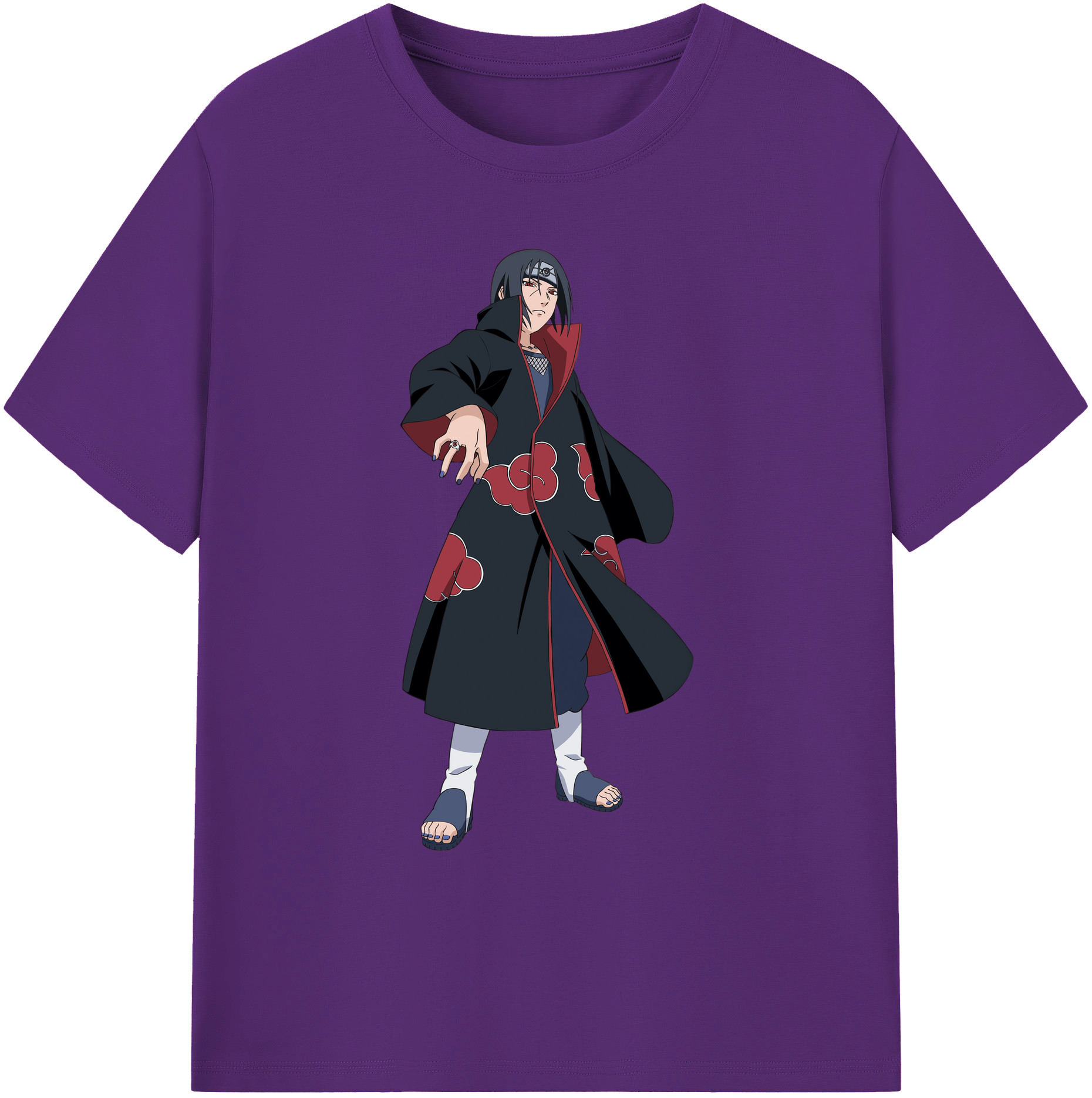 （画像用） NARUTO -ナルト- うちは イタチ Uchiha Itachi 綿100％ メンズ半袖Tシャツ｜肌触りやわらか＆通気性