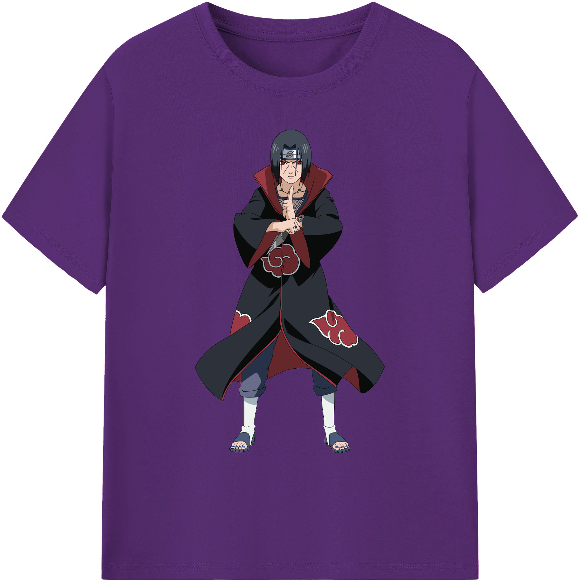 （画像用） NARUTO -ナルト- うちは イタチ Uchiha Itachi 綿100％ メンズ半袖Tシャツ｜肌触りやわらか＆通気性